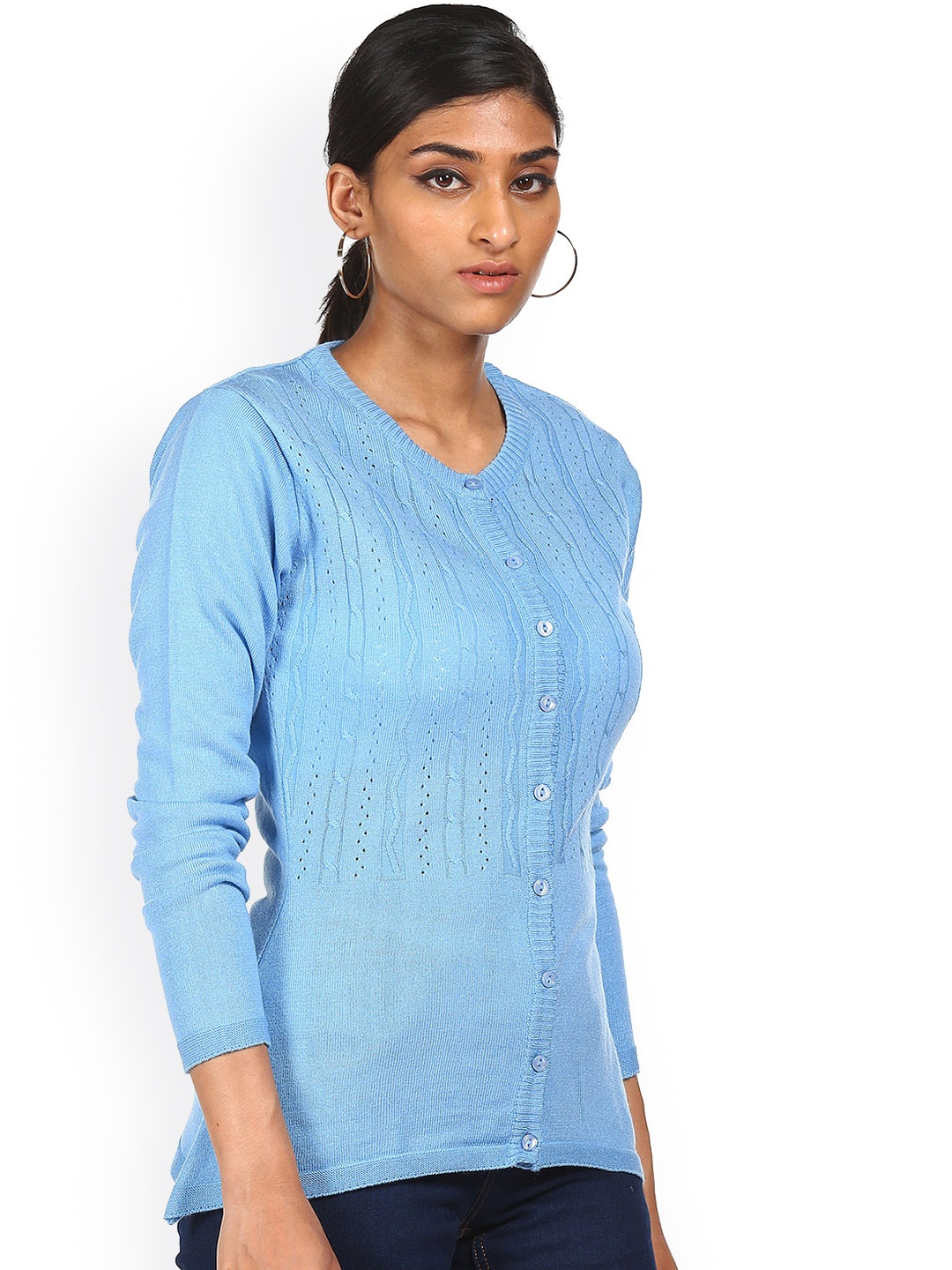 

Sugr Women Blue Pure Acrylic Cardigan