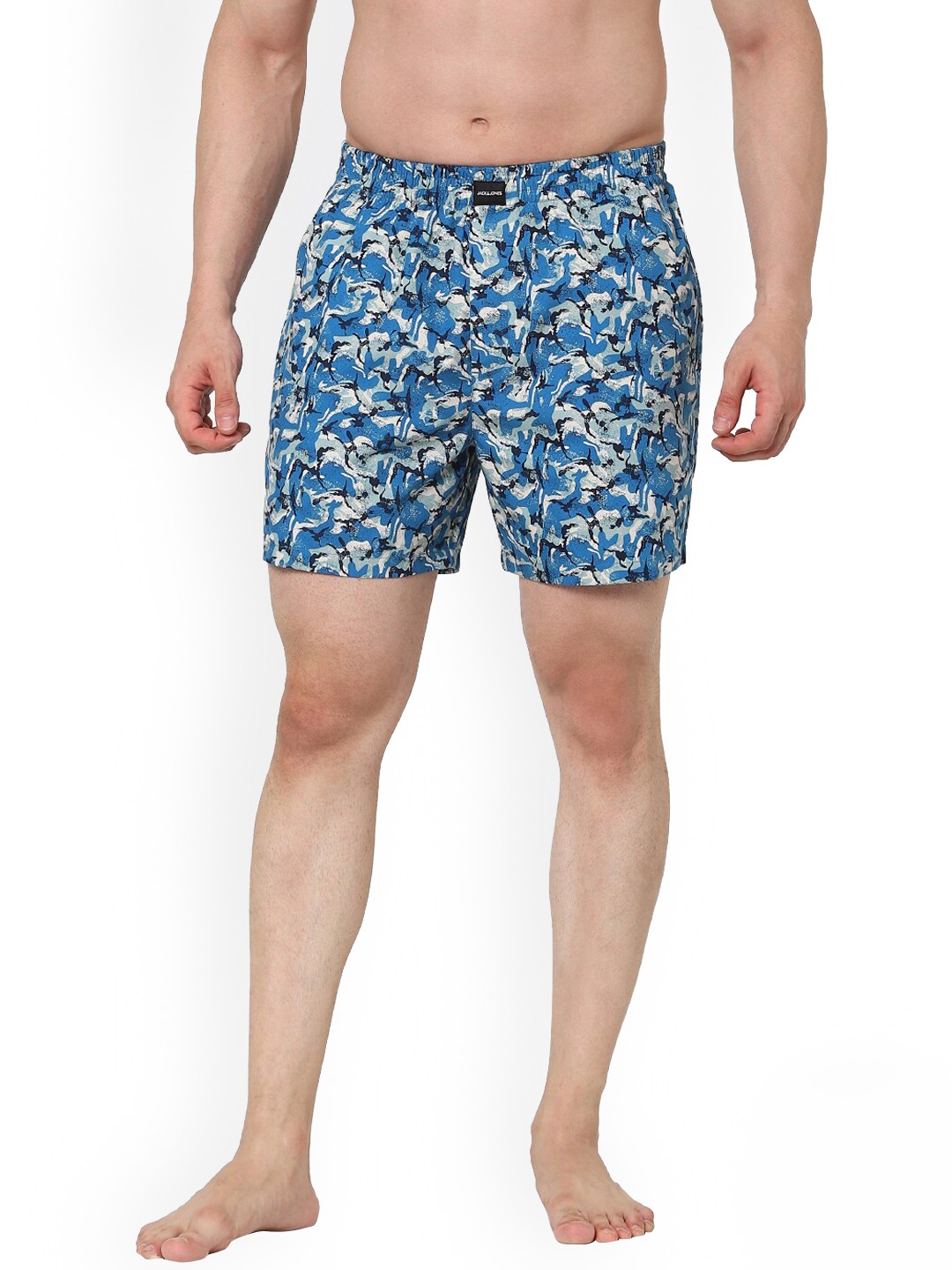 

Jack & Jones Men Blue & Black Printed Pure Cotton Boxers 217687301