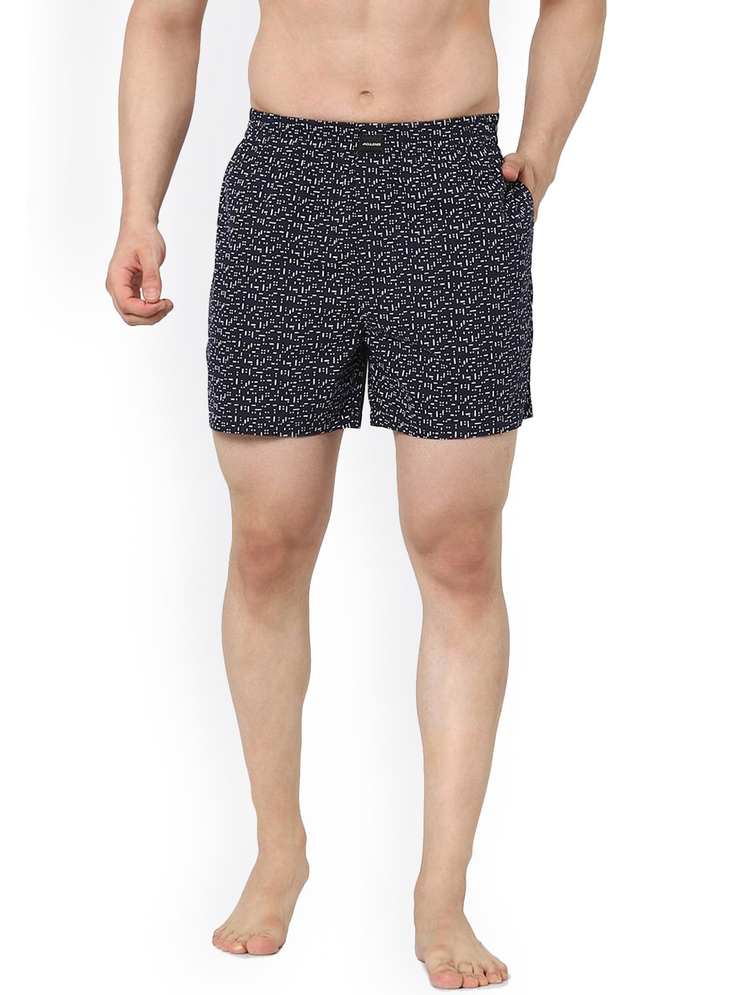 

Jack & Jones Men Black & White Printed Pure Cotton Boxers 217687501