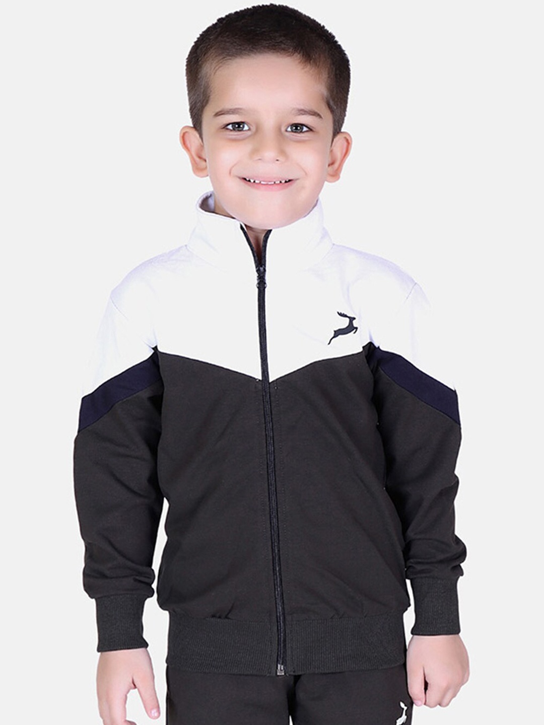 

KEPA Boys Black & White Colourblocked Lightweight Running Sporty Jacket