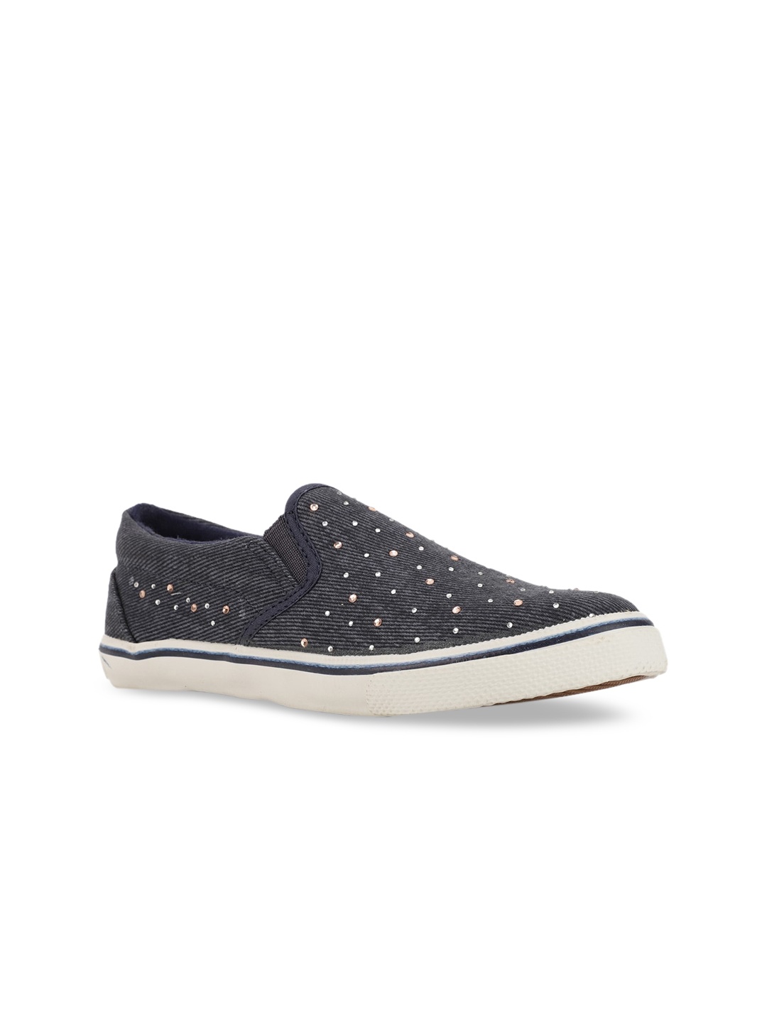 

Bata Women Grey Textured Slip-On Sneakers