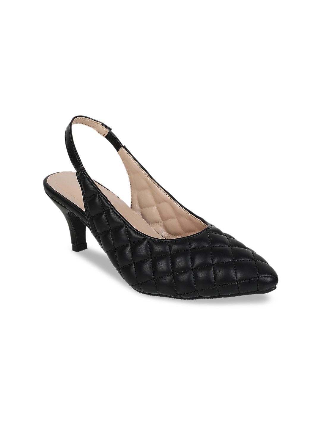 

SHUZ TOUCH Black Textured Pumps