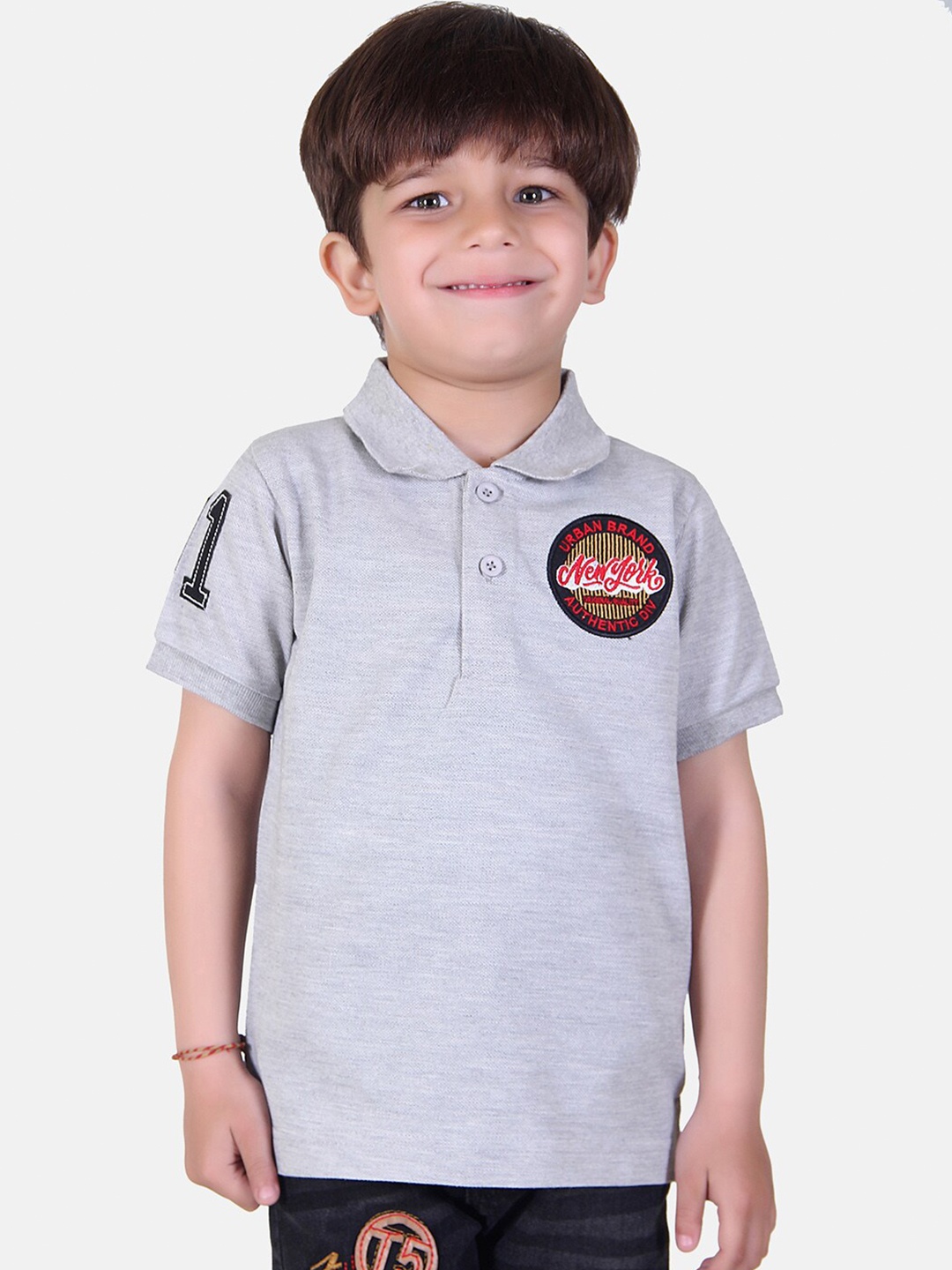 

KEPA Boys Grey Polo Collar Applique T-shirt