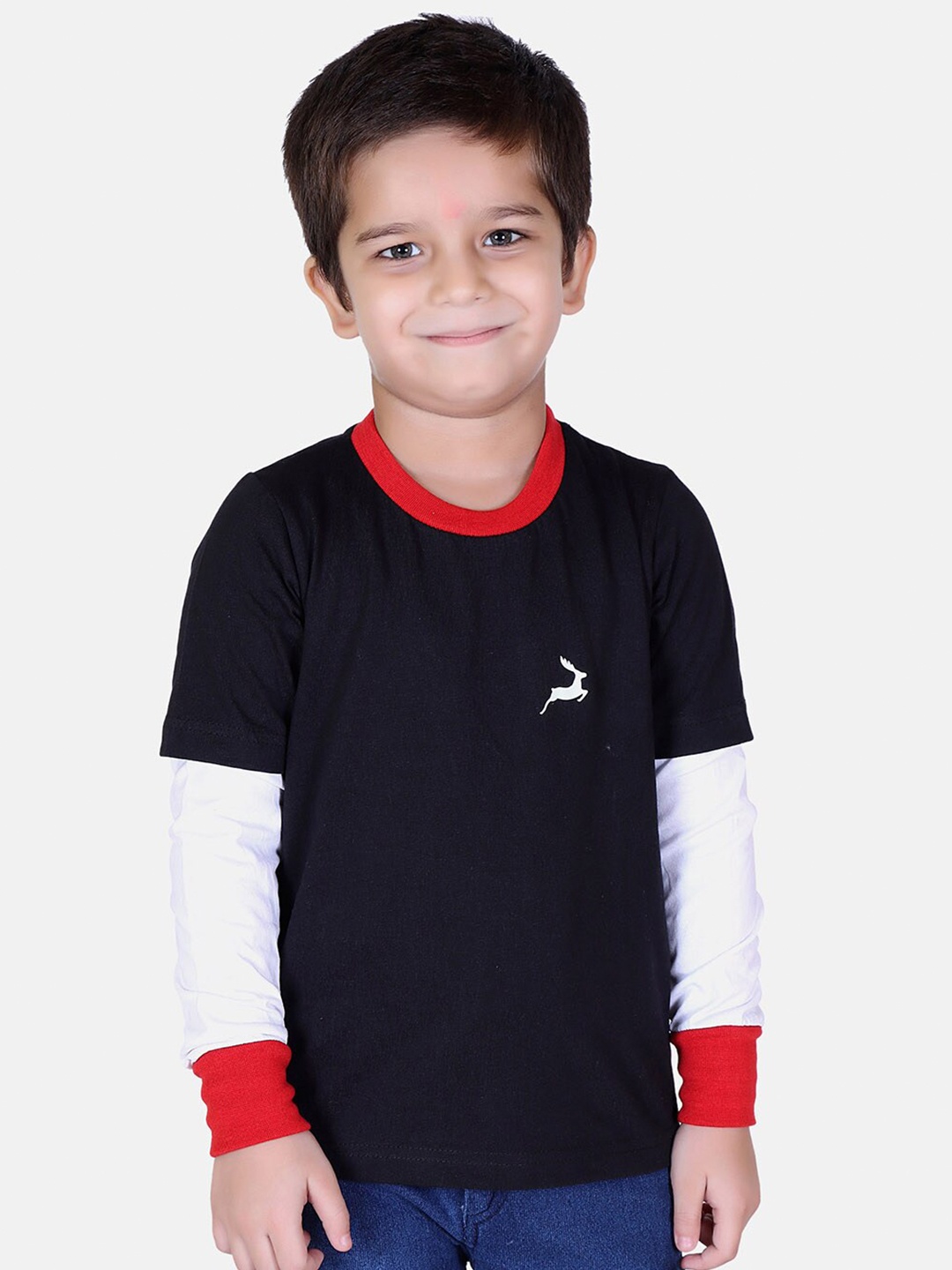 

KEPA Boys Navy Blue & White T-shirt, Black