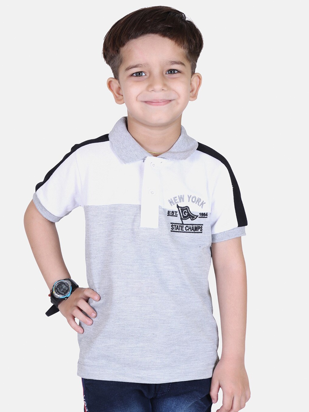 

KEPA Boys Grey Polo Collar T-shirt