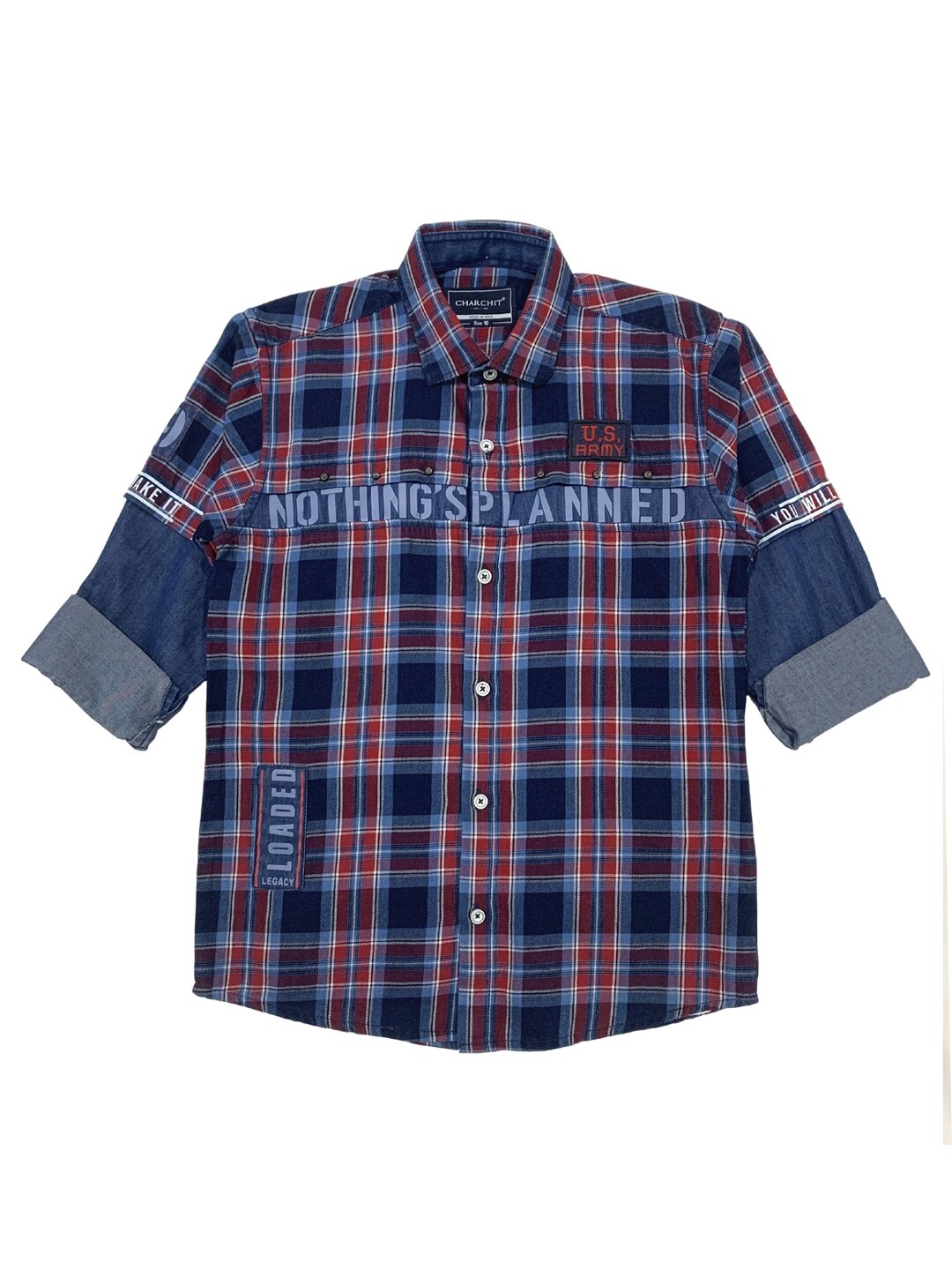 

CAVIO Boys Maroon Premium Tartan Checks Checked Casual Shirt