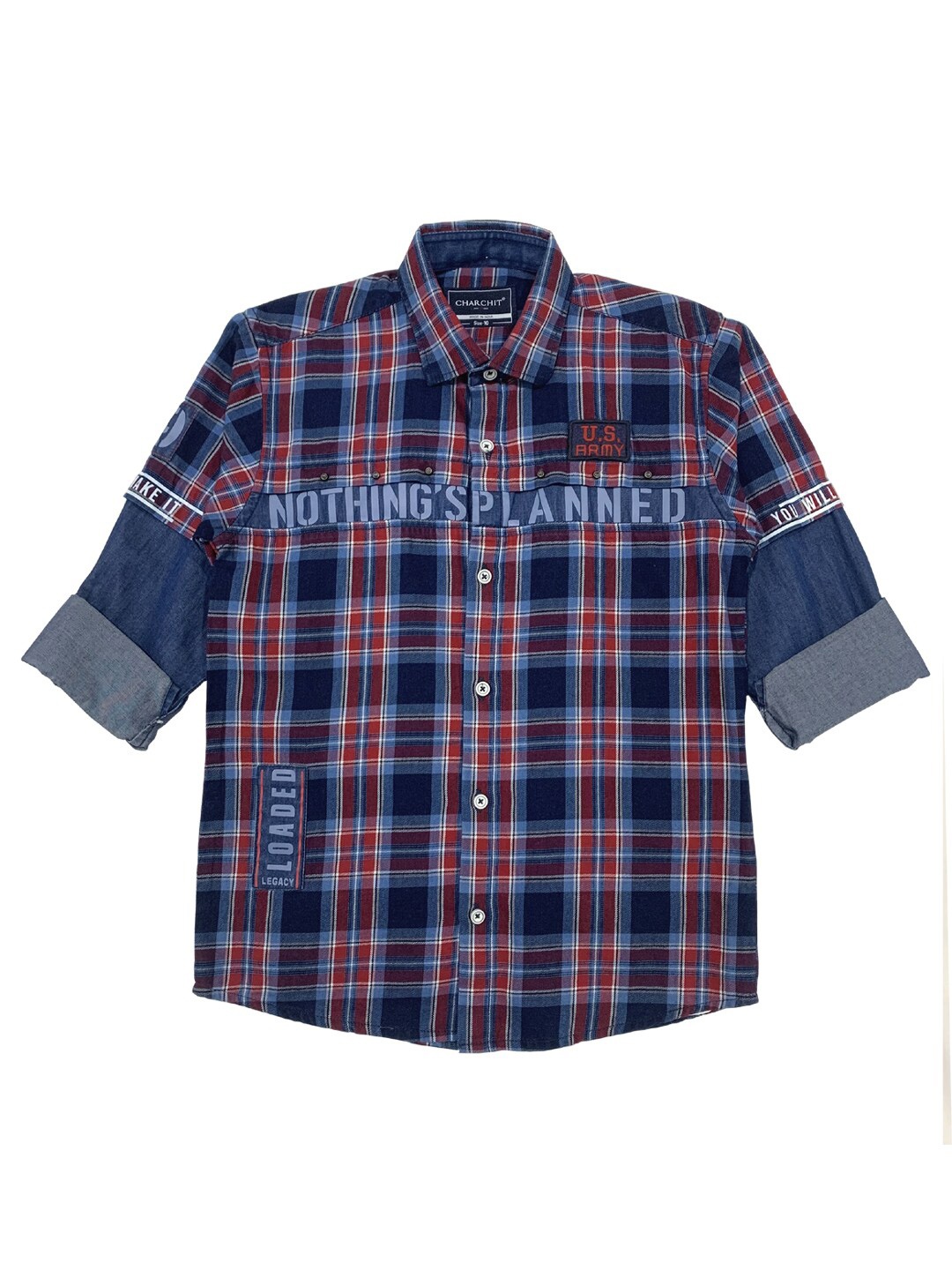 

CAVIO Boys Maroon Premium Tartan Checks Checked Casual Shirt