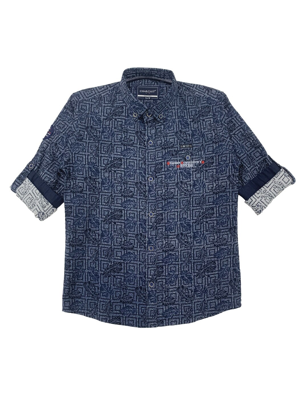 

CAVIO Boys Navy Blue Premium Printed Casual Shirt