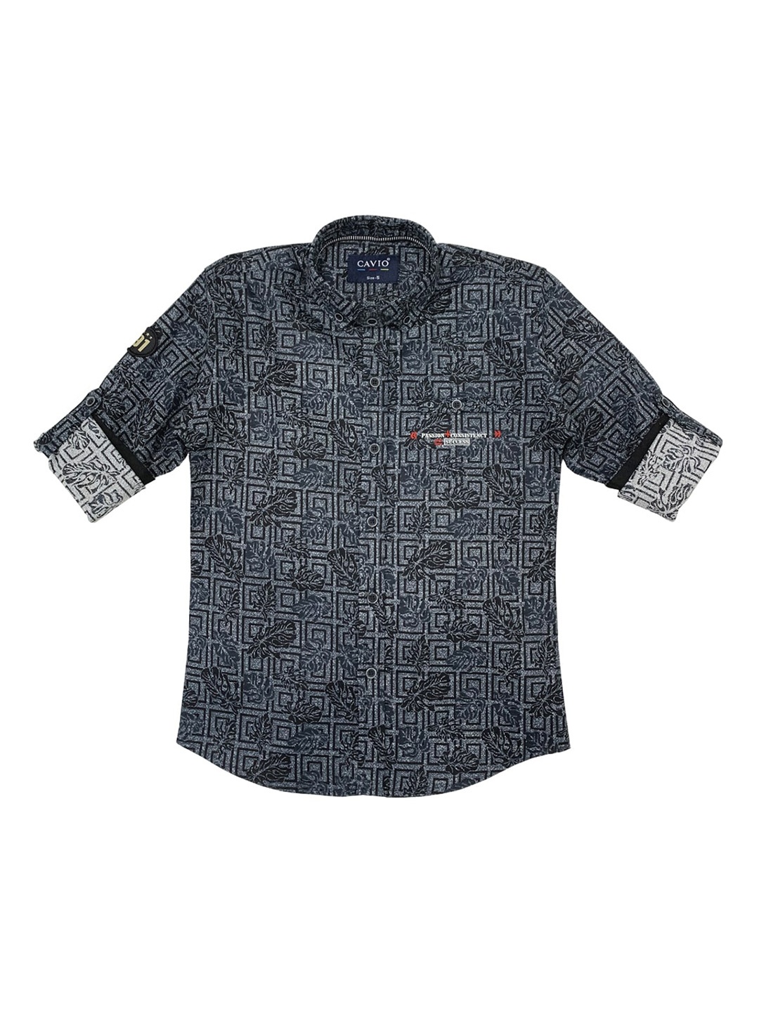 

CAVIO Boys Black Premium Printed Casual Shirt