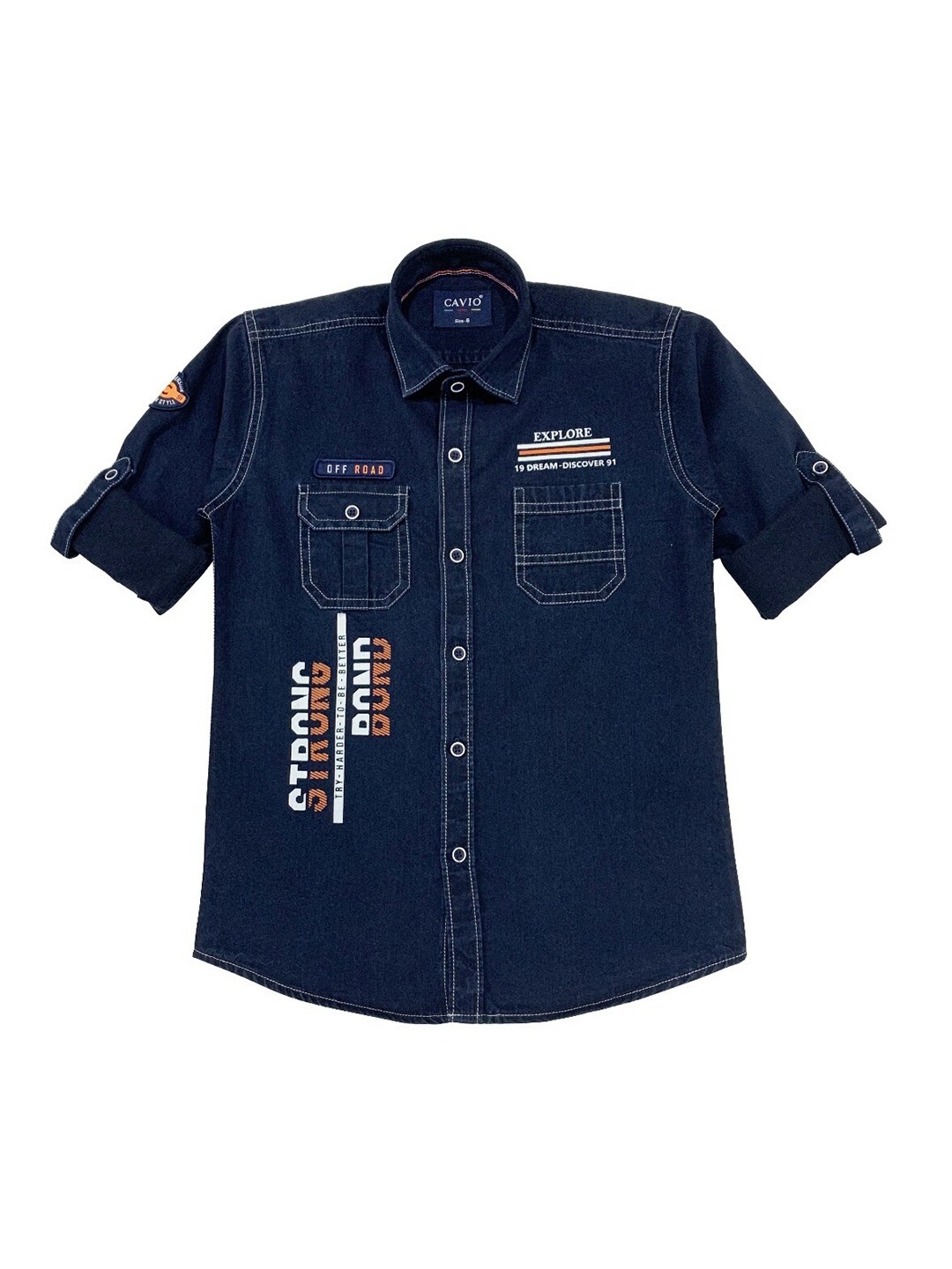 

CAVIO Boys Blue Premium Printed Casual Shirt