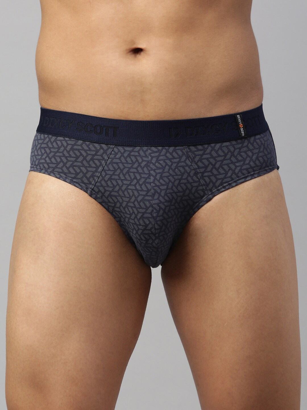 

DIXCY SCOTT MAXIMUS Men Navy blue Printed Cotton Basic Briefs MAXB-005-ZEST BRIEF-P1