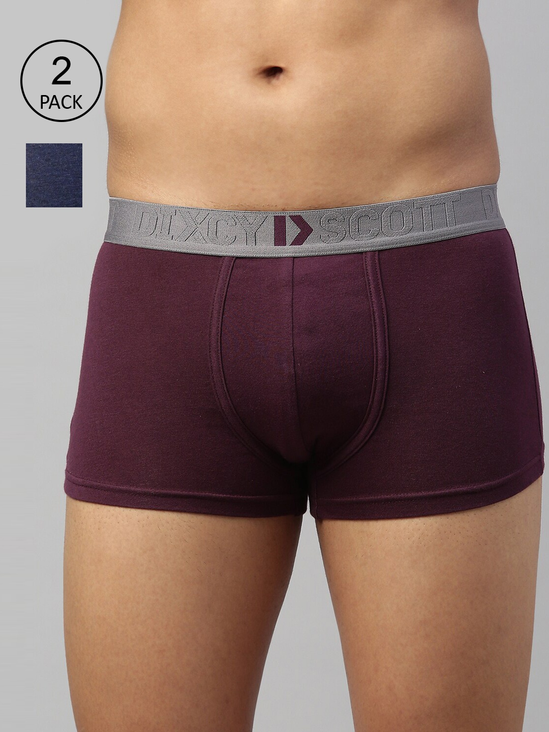 

DIXCY SCOTT MAXIMUS Pack of 2 Men Solid Trunks MAXT-001-ELATE TRUNK-P2, Blue