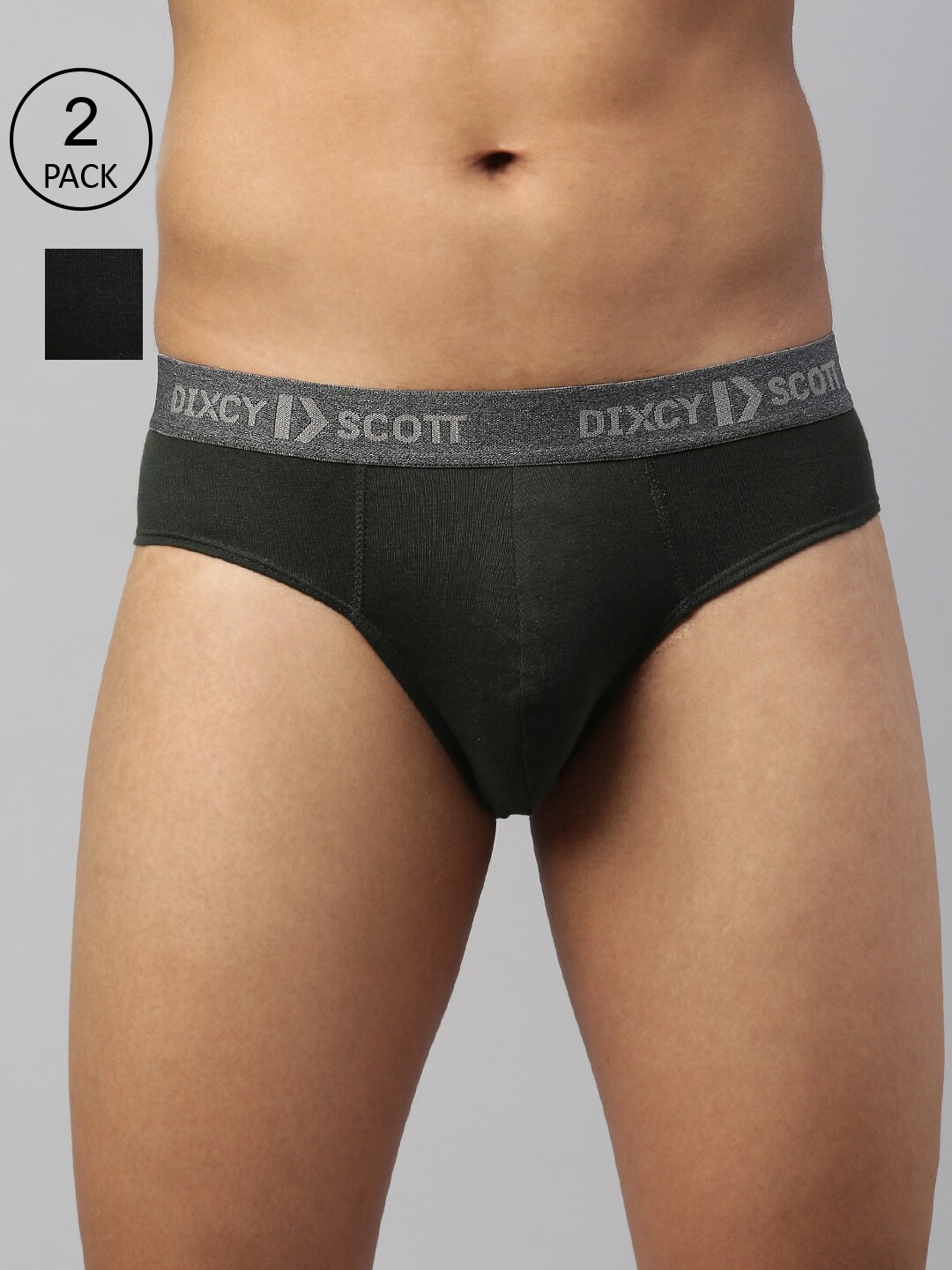 

DIXCY SCOTT MAXIMUS Men Pack Of 2 Pure Cotton Anti Microbial Basic Briefs, Grey