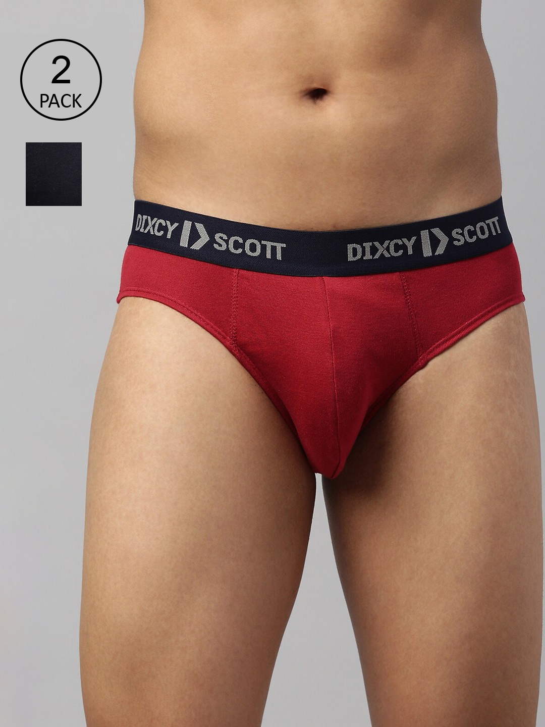 

DIXCY SCOTT MAXIMUS Men Pack of 2 Solid Briefs MAXB-003-SIZZLE BRIEF-P2, Multi