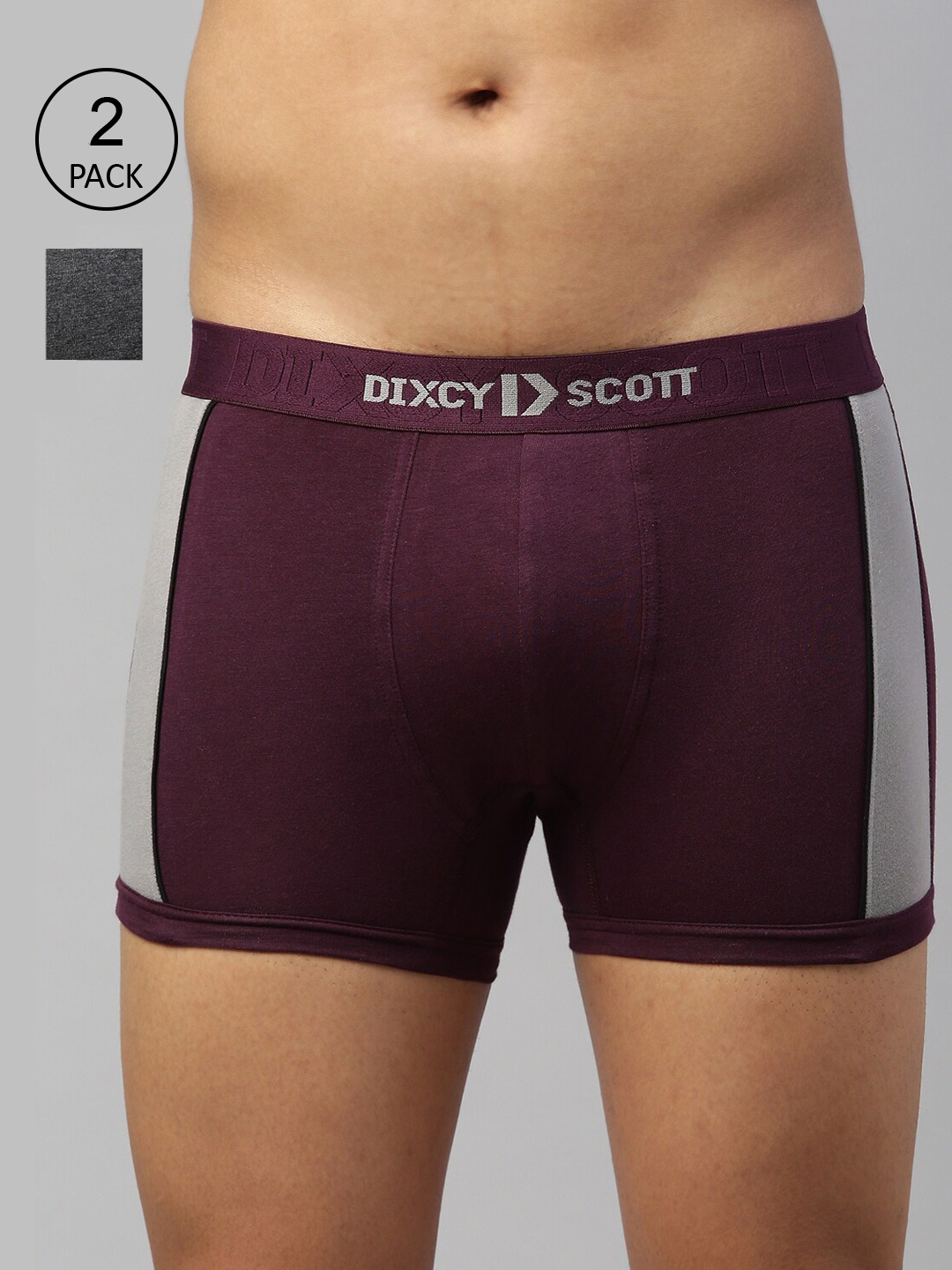 

DIXCY SCOTT MAXIMUS Men Pack Of 2 Printed Comfort Fit Superior Stretch AntiMicrobial Trunk, Purple