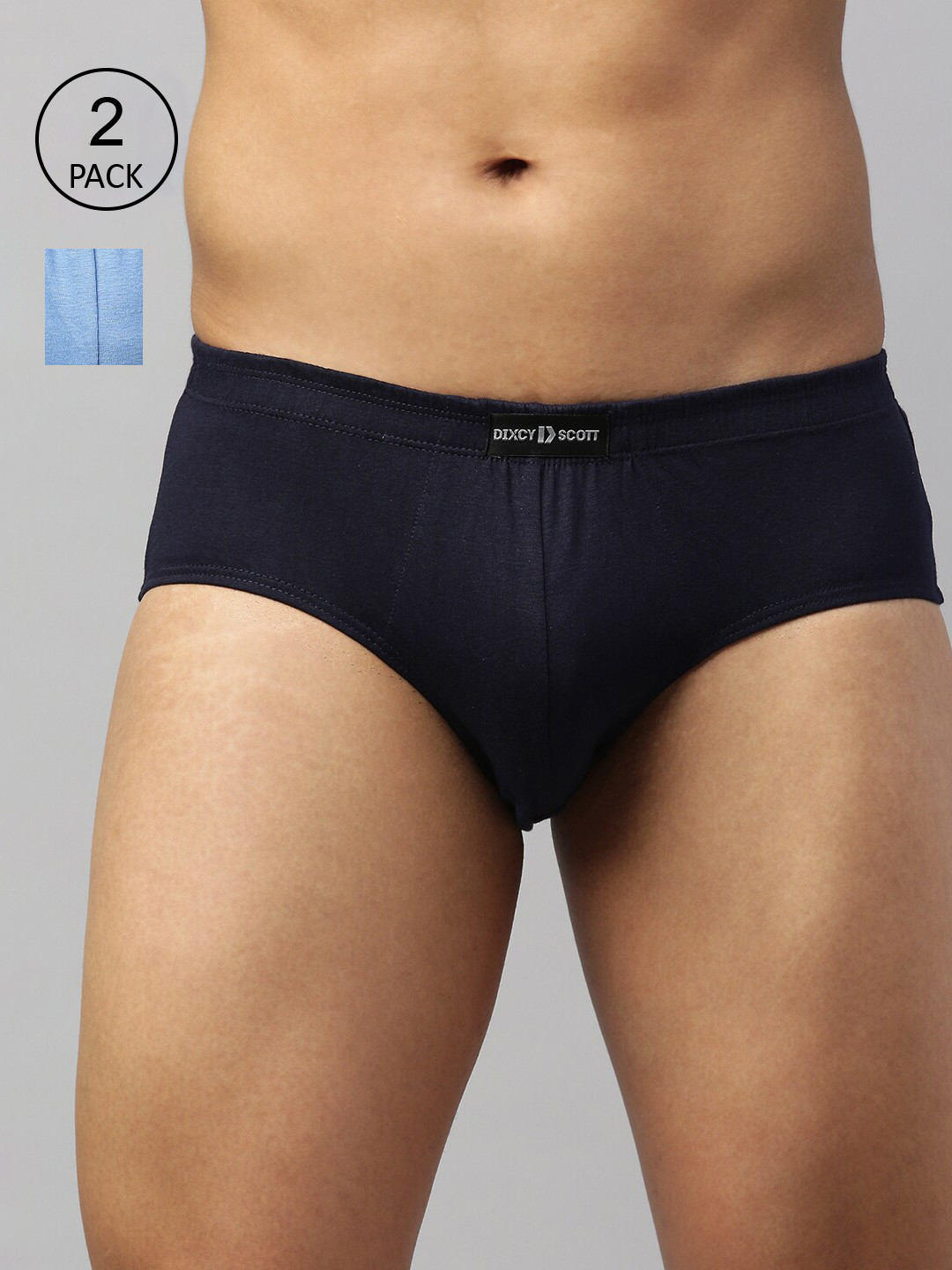 

DIXCY SCOTT MAXIMUS Men Pack Of 2 Pure Cotton Anti-Microbial Brief MAXB-001-VITAL, Blue