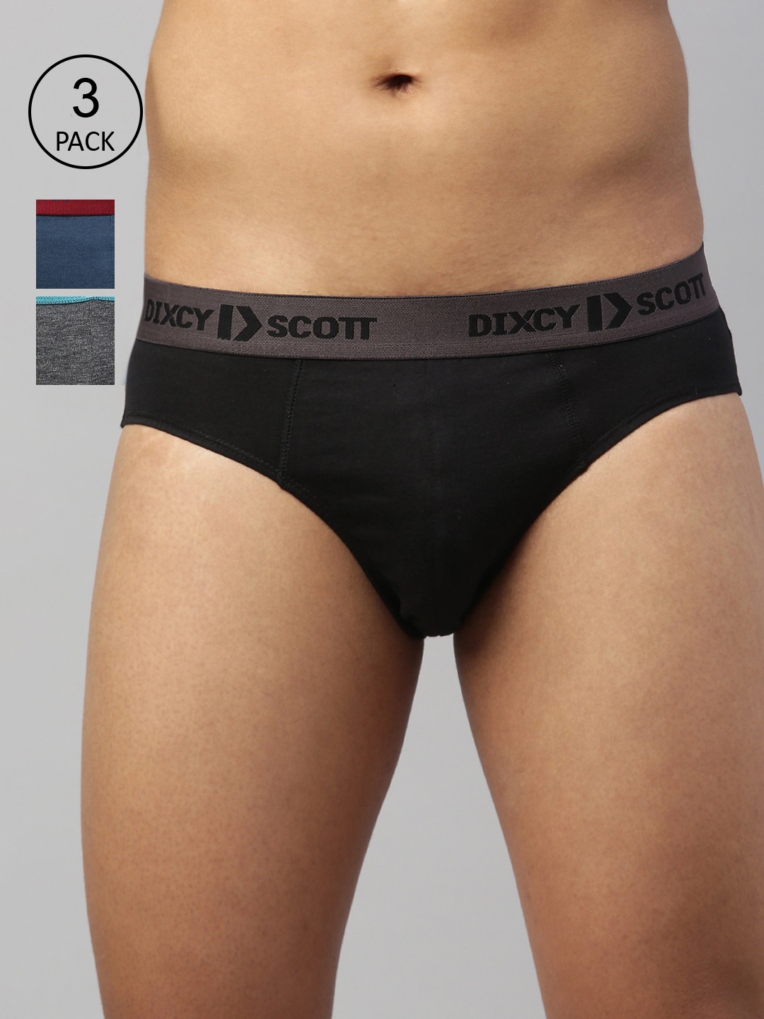 

DIXCY SCOTT MAXIMUS Men Pack Of 3 Pure Cotton Anti-Microbial Finish Brief, Black