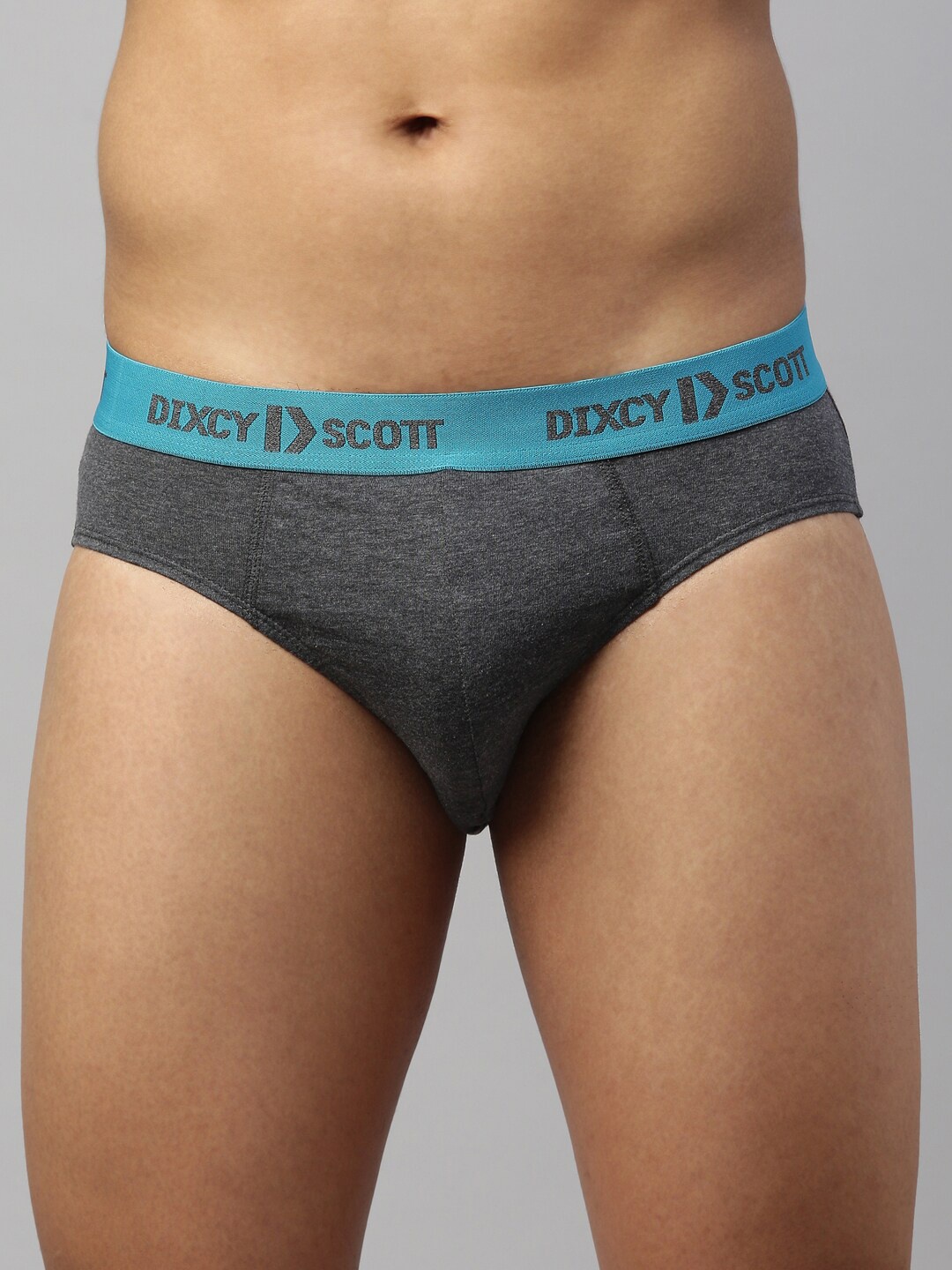 

DIXCY SCOTT MAXIMUS Men Charcoal Grey Solid Pure Cotton Basic Briefs