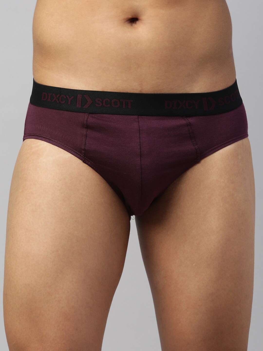 

DIXCY SCOTT MAXIMUS Men Purple Solid Pure Cotton Basic Briefs, Maroon