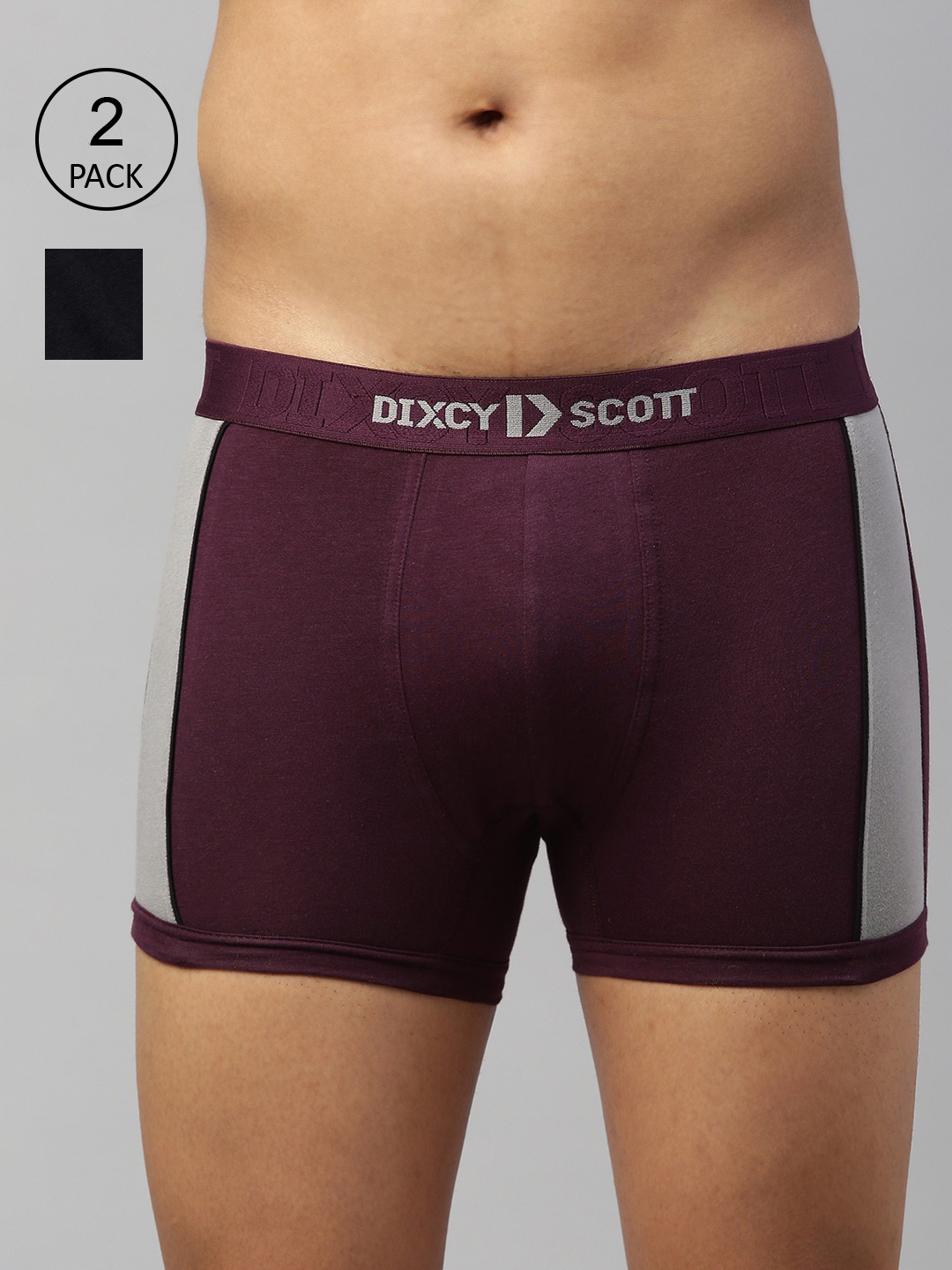

DIXCY SCOTT MAXIMUS Men Pack Of 2 Solid Trunks MAXT-005-PULSE TRUNK-P2, Purple