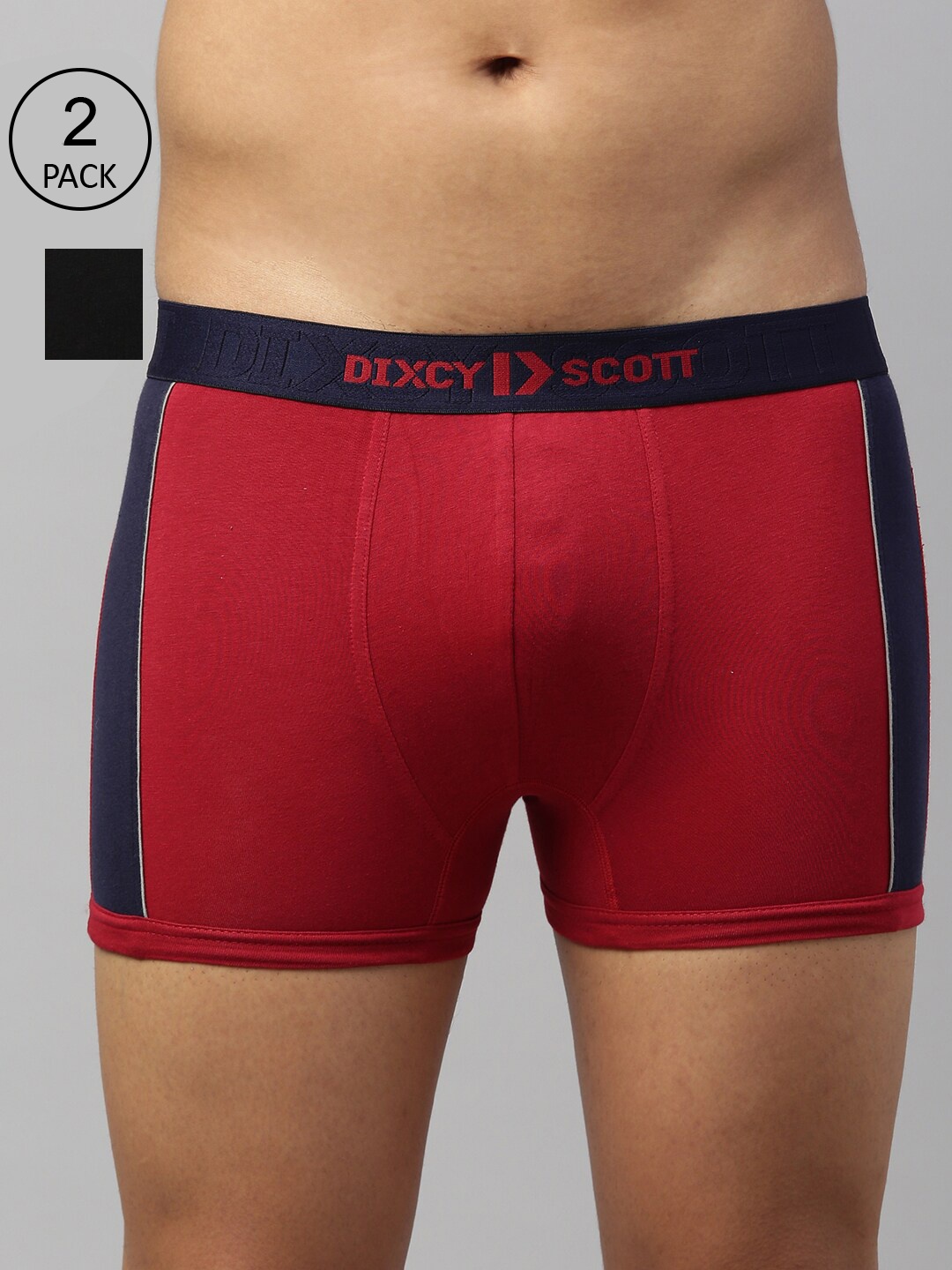 

DIXCY SCOTT MAXIMUS Men Pack Of 2 Solid Trunks MAXT-005-PULSE TRUNK-P2, Red