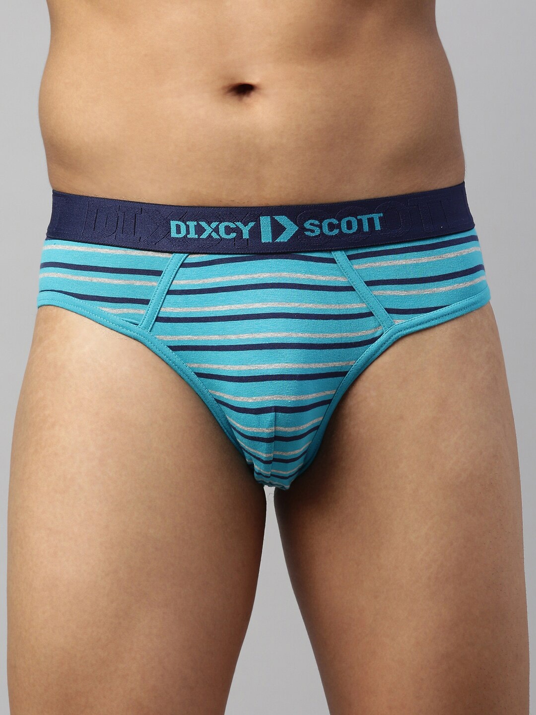 

DIXCY SCOTT MAXIMUS Men Blue & Navy Blue Striped Basic Briefs