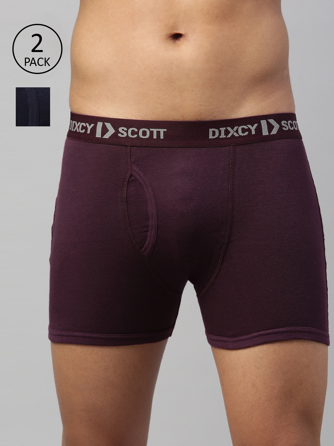 

DIXCY SCOTT MAXIMUS Men Pack of 2 Solid Trunks MAXT-003-KINETIC TRUNK-P2, Brown