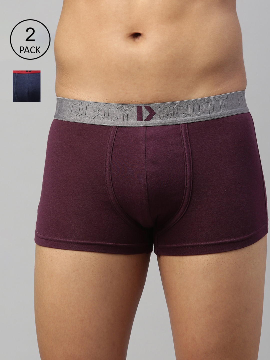 

DIXCY SCOTT MAXIMUS Men Pack Of 2 Solid Trunks MAXT-001-ELATE TRUNK, Navy blue