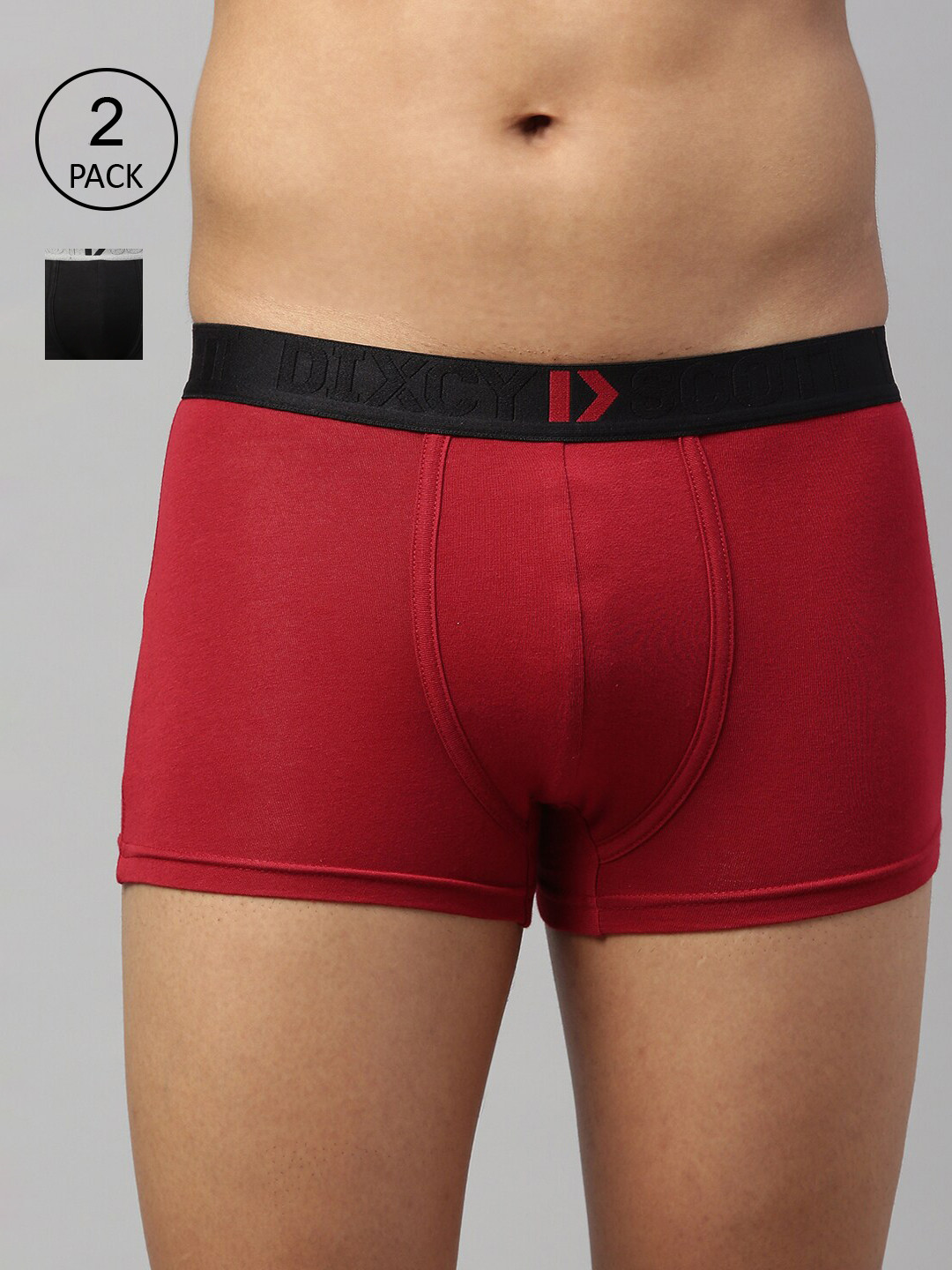

DIXCY SCOTT MAXIMUS Men Pack Of 2 Anti Microbial Trunks MAXT-001-ELATE TRUNK-P2, Red