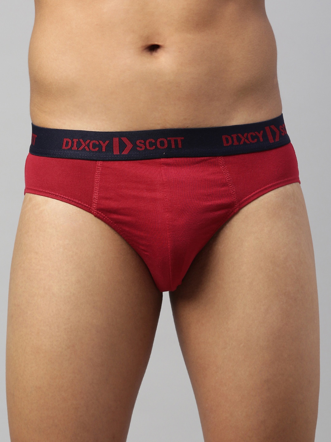 

DIXCY SCOTT MAXIMUS Men Red & Black Solid Pure Cotton Basic Briefs