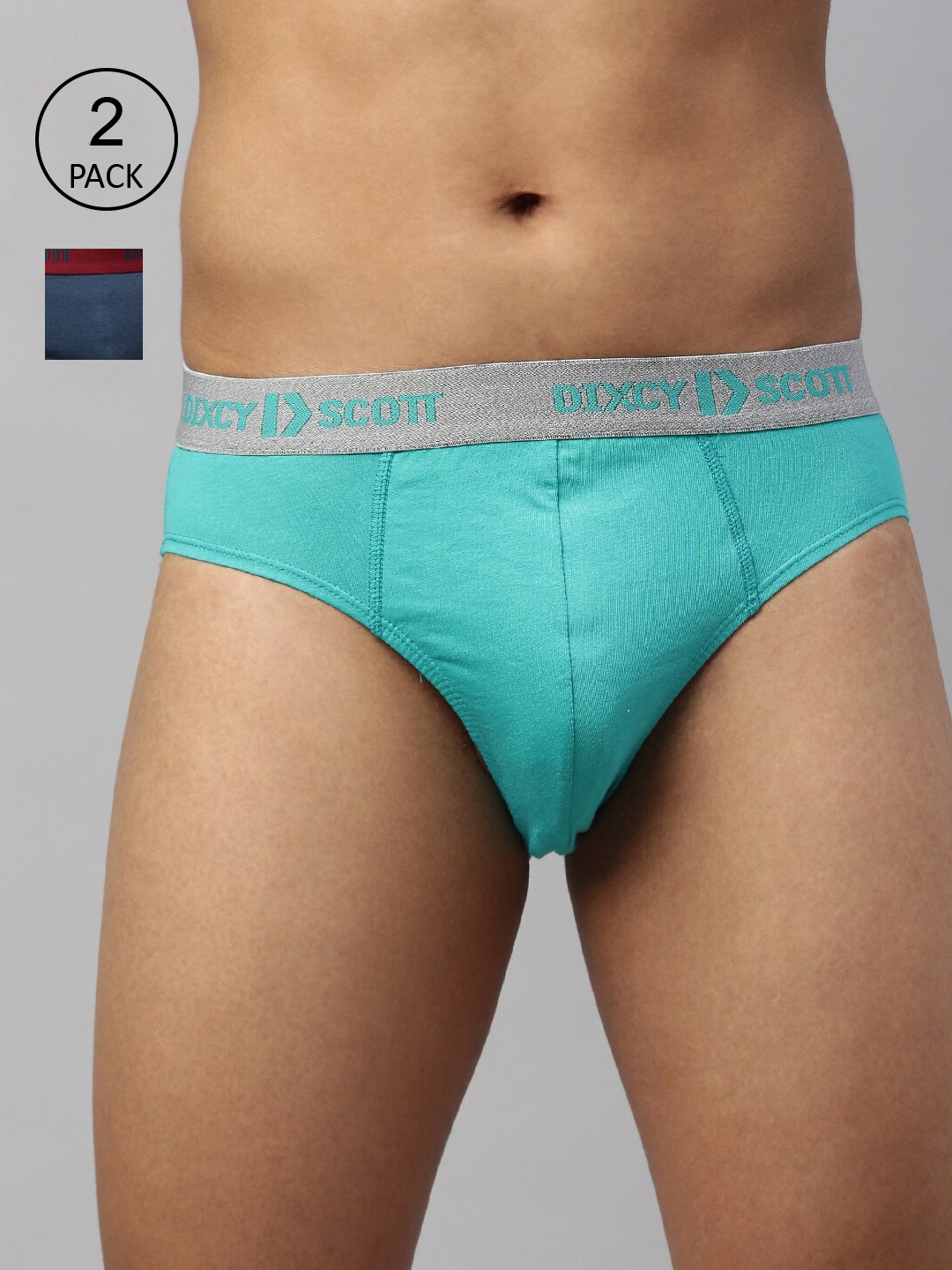 

DIXCY SCOTT MAXIMUS Men Pack Of 2 Pure Cotton Anti-Microbial Finish Brief, Blue