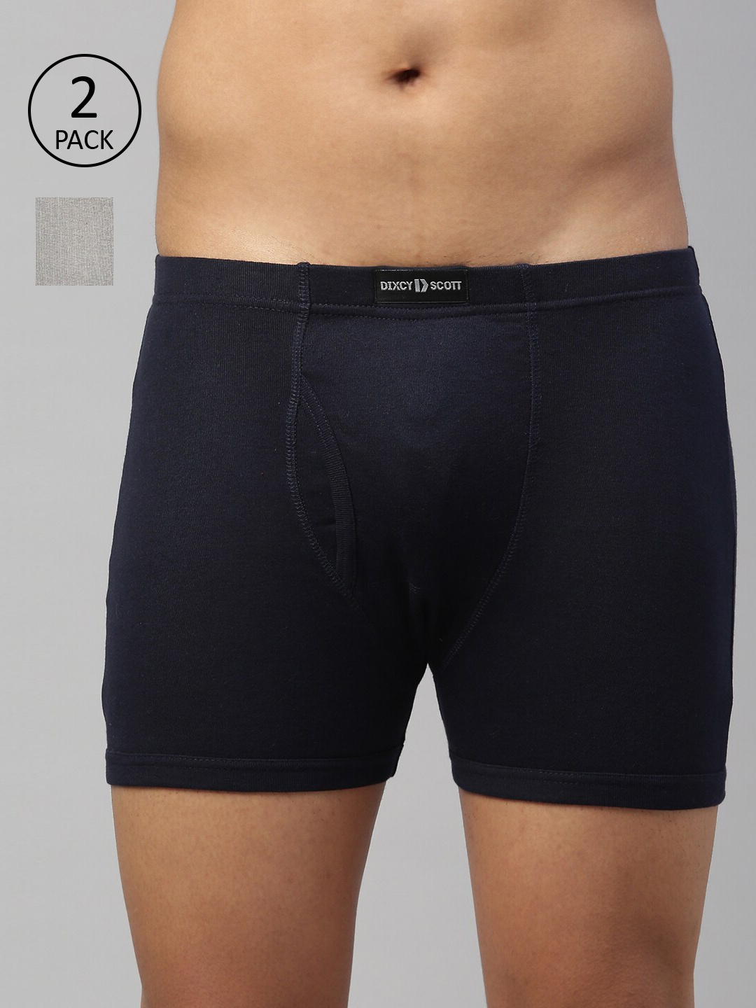 

DIXCY SCOTT MAXIMUS Men Pack Of 2 Solid Anti Microbial Cotton Trunks MAXT-002-DYNAMIC TRUNK-P2, Navy blue