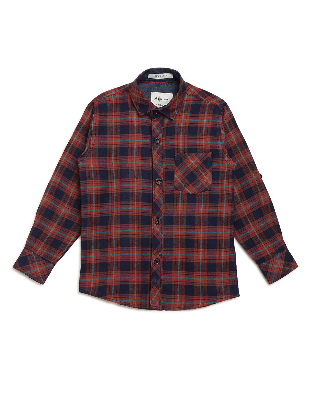 

Aj DEZInES Boys Red Comfort Tartan Checks Checked Casual Shirt
