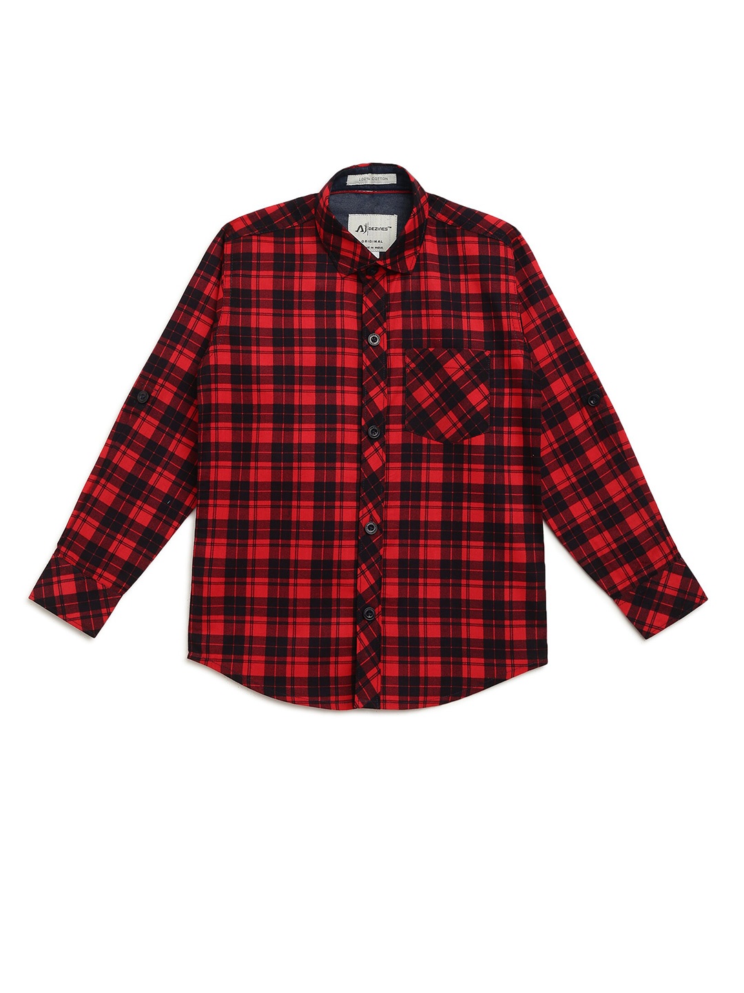 

Aj DEZInES Boys Red Comfort Tartan Checks Checked Casual Shirt