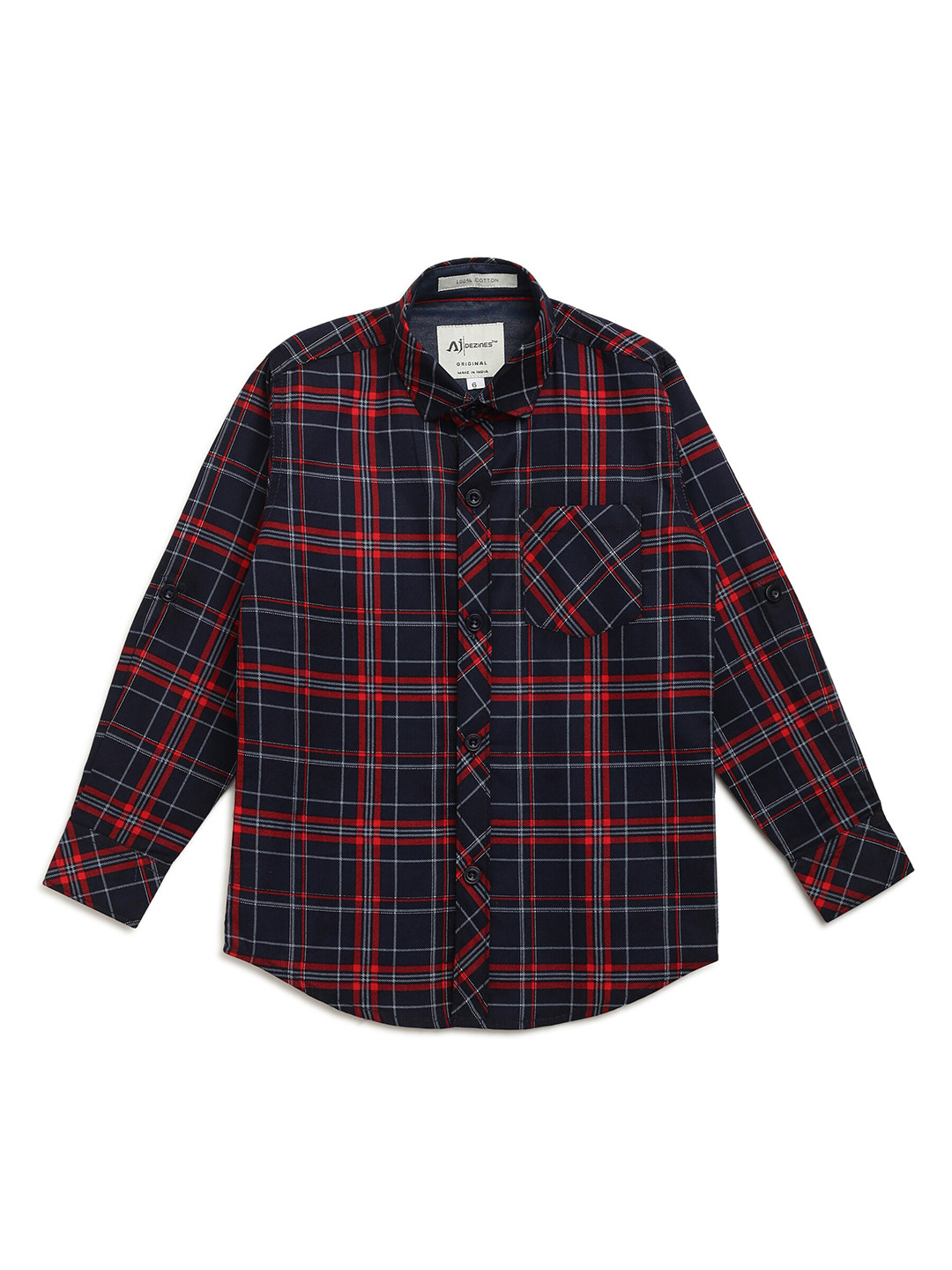

Aj DEZInES Boys Red Comfort Tartan Checks Checked Casual Shirt