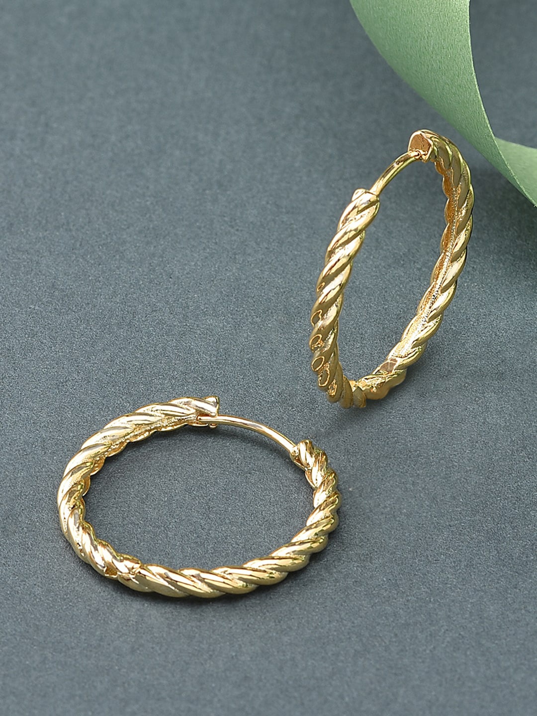 

Accessorize London Women 14K Gold Plated Heirloom Large Twist Hoops Earring