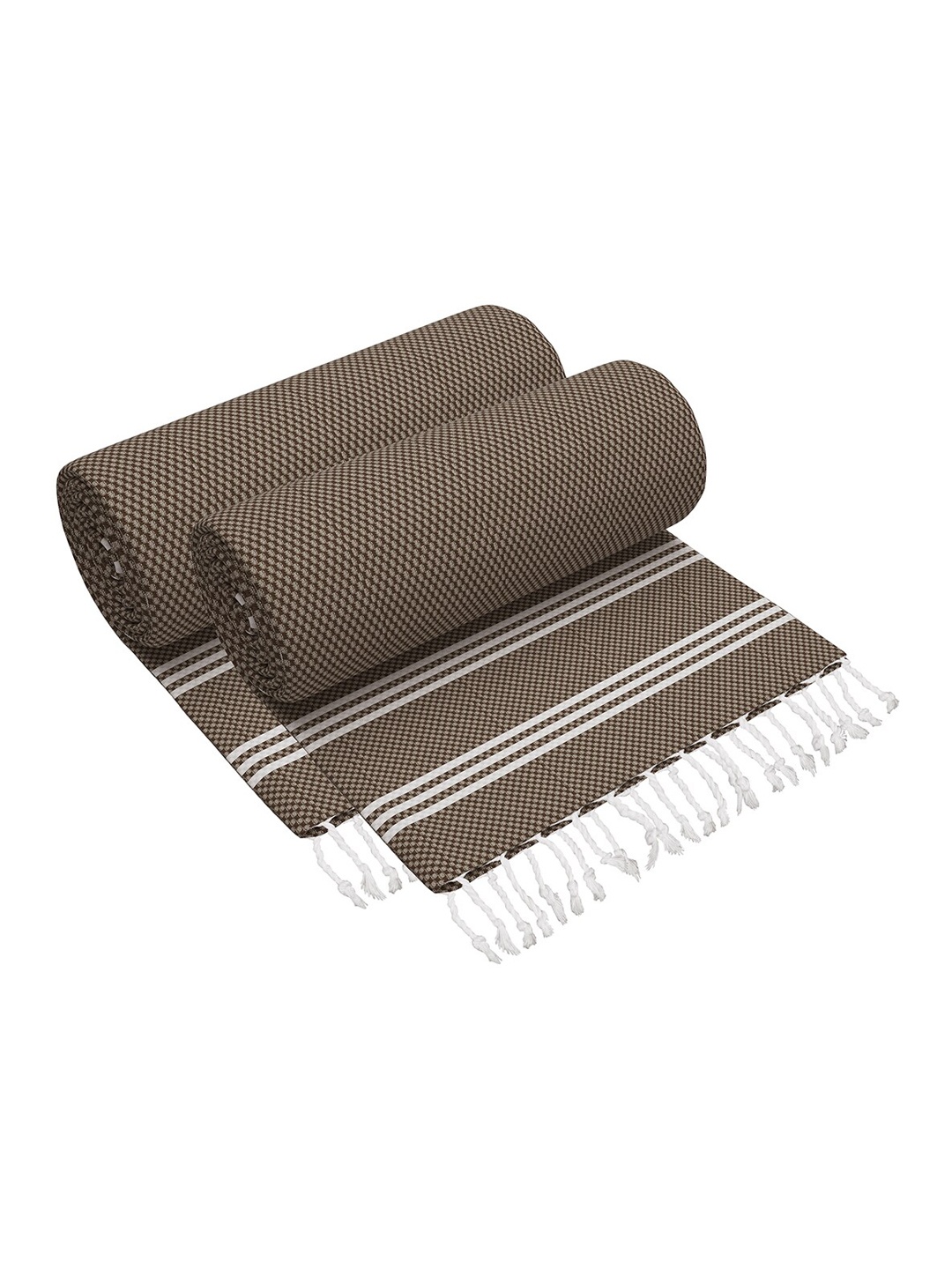 

Story@home Set Of 2 Brown Printed 200 GSM Pure Cotton Bath Towels