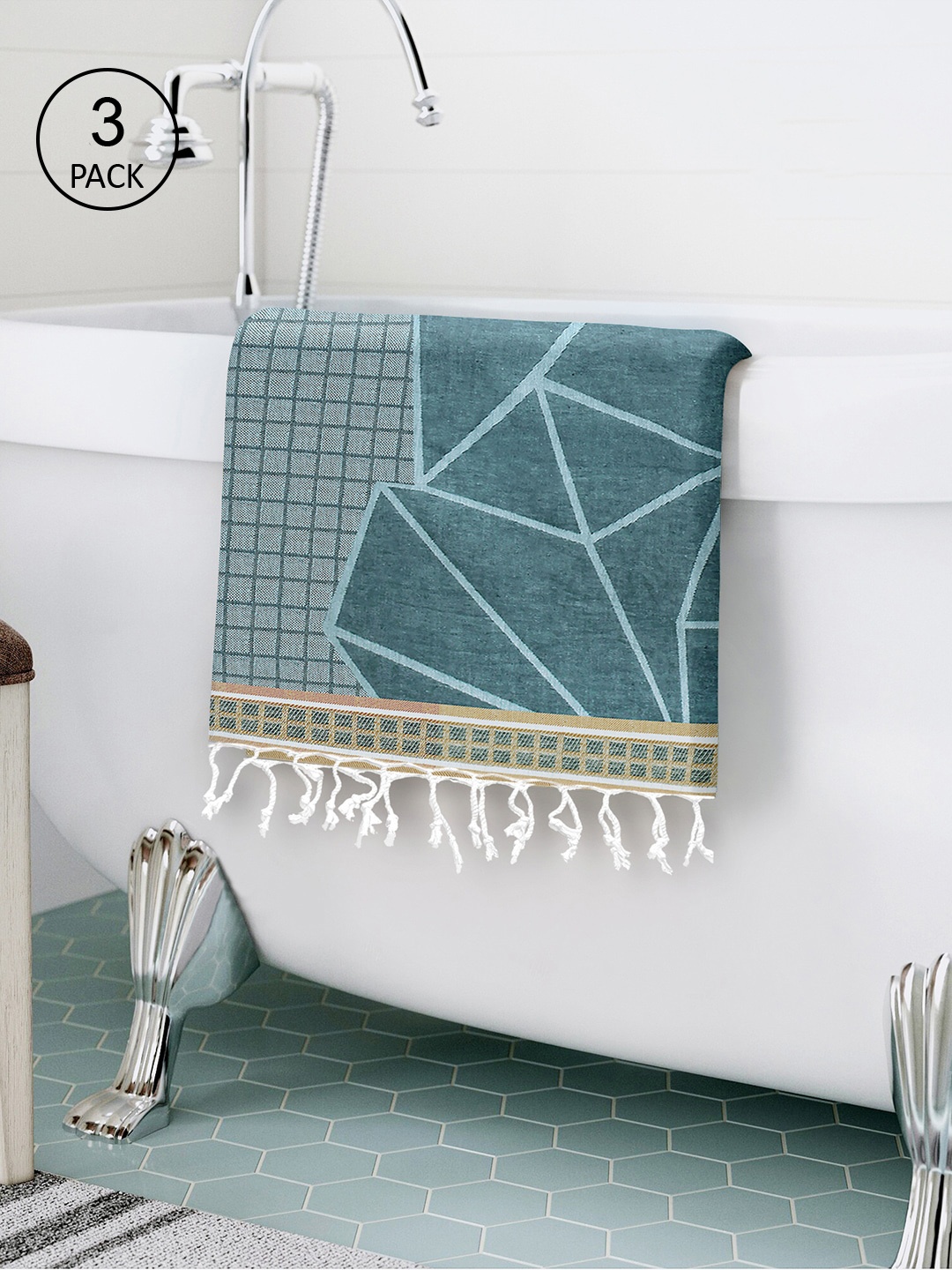 

Story@home 100% Cotton 200GSM 3 Unit Bath Towel, Brown