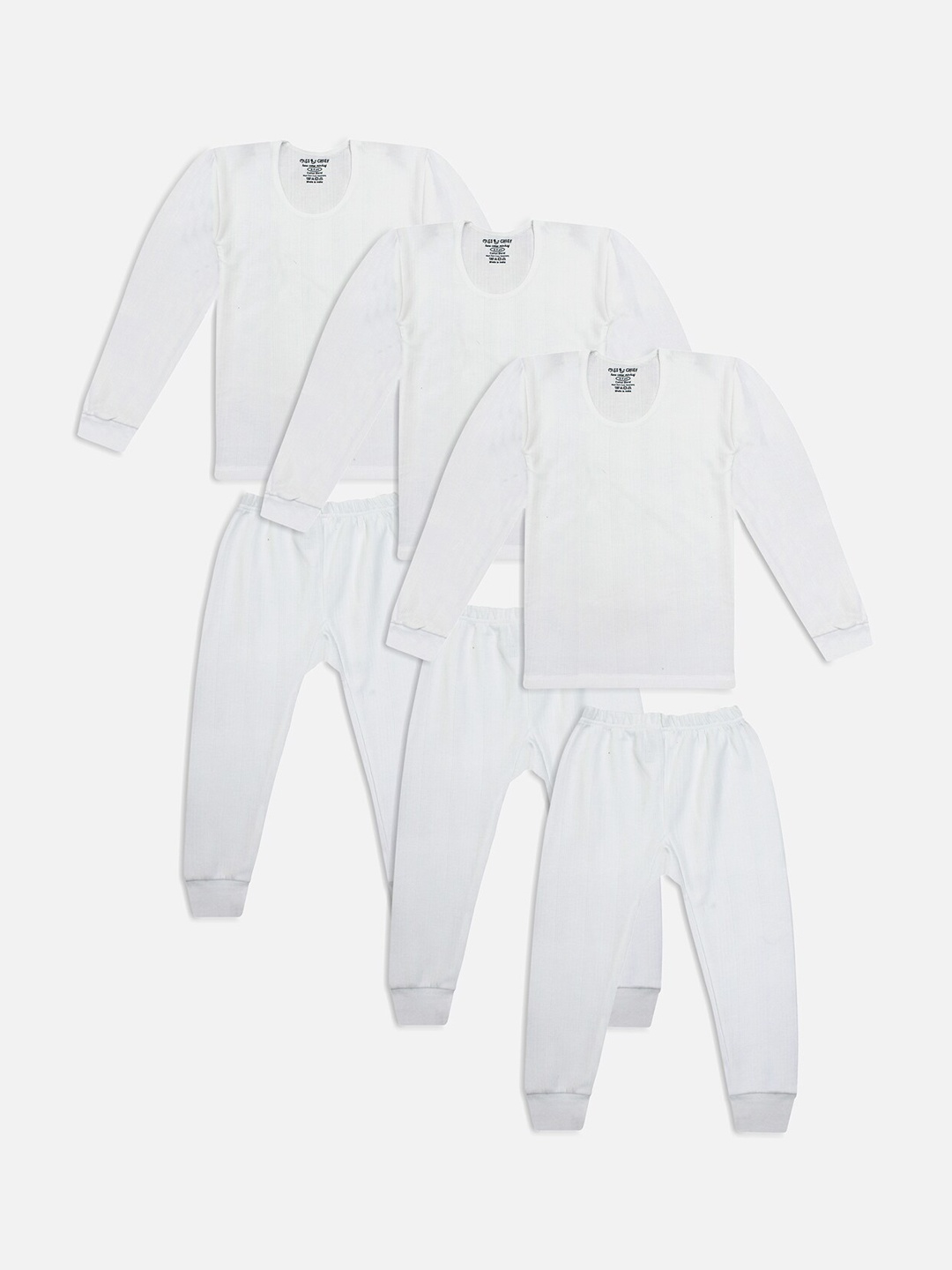 

Miss & Chief Unisex Kids Off- White Set of 3 Thermal Set