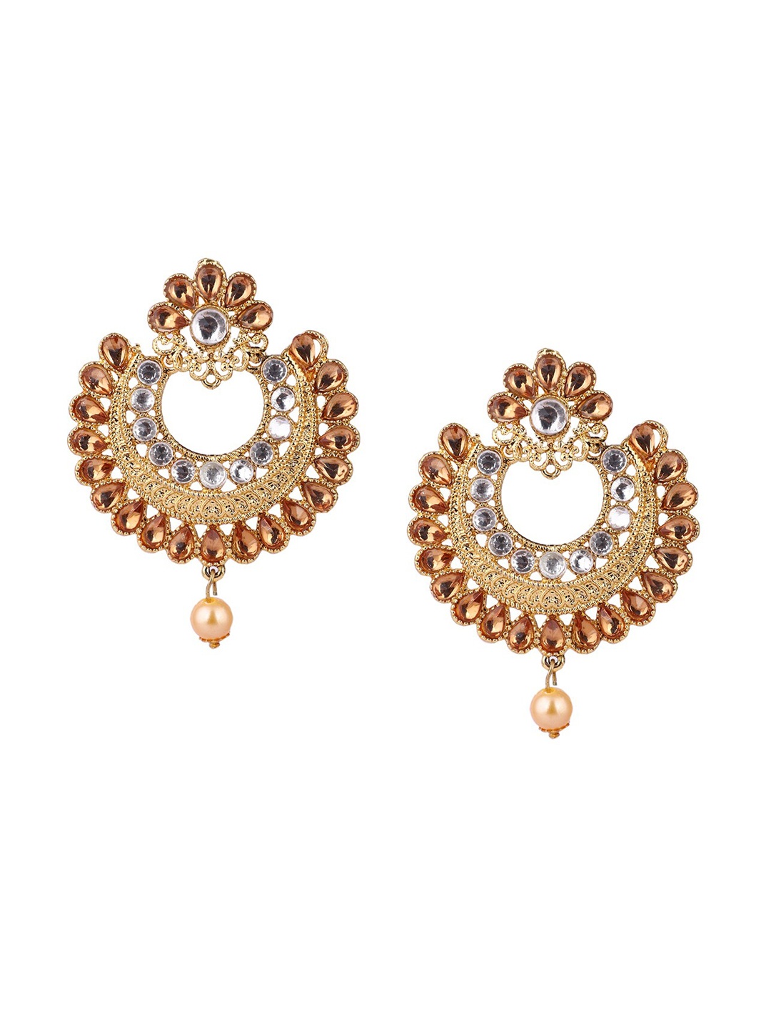 

ANIKAS CREATION Gold-Toned & Plated Kundan Studded Maang Tikka & Earring Set