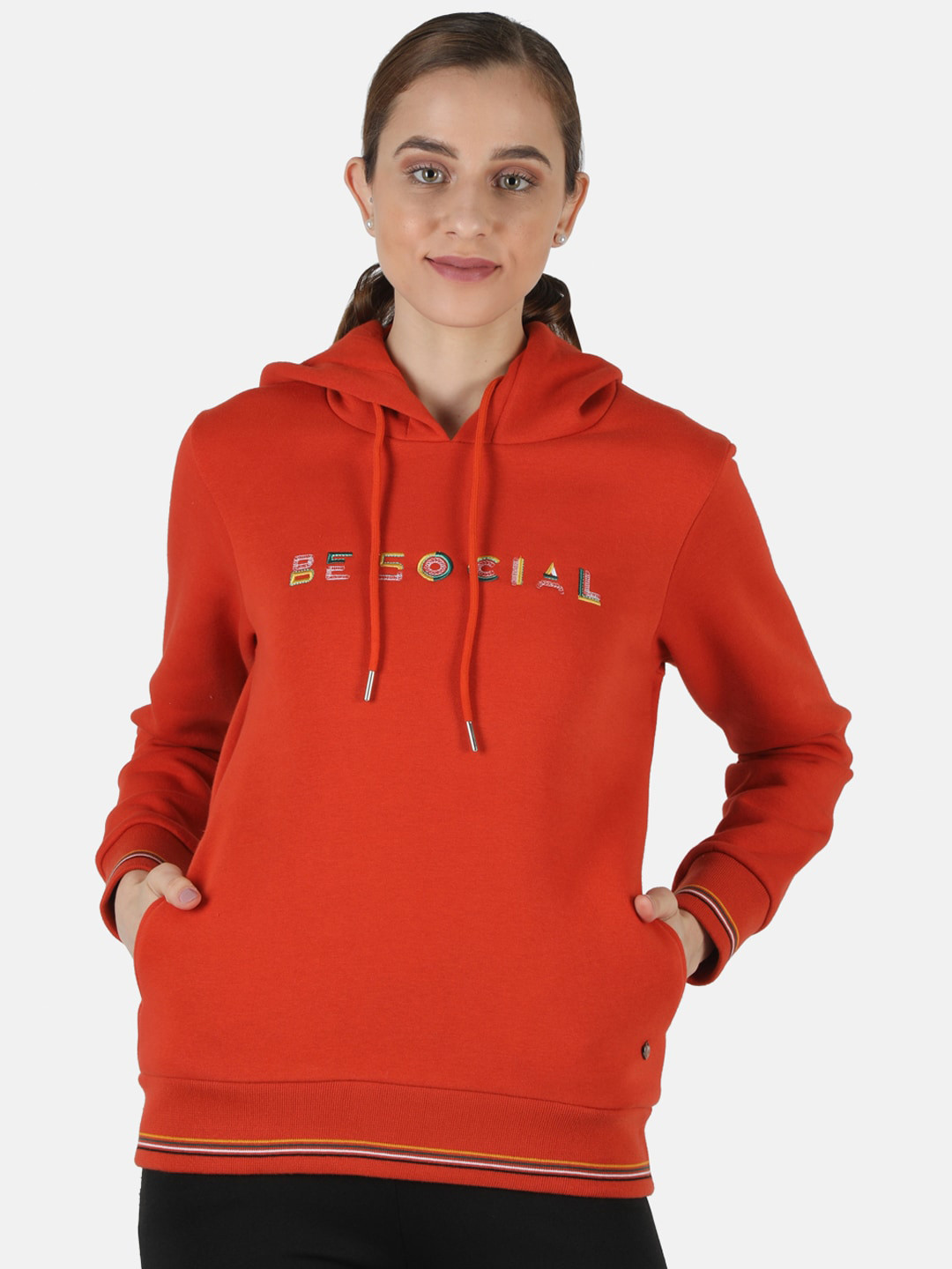 

Monte Carlo Women Orange Hooded Sweatshirt