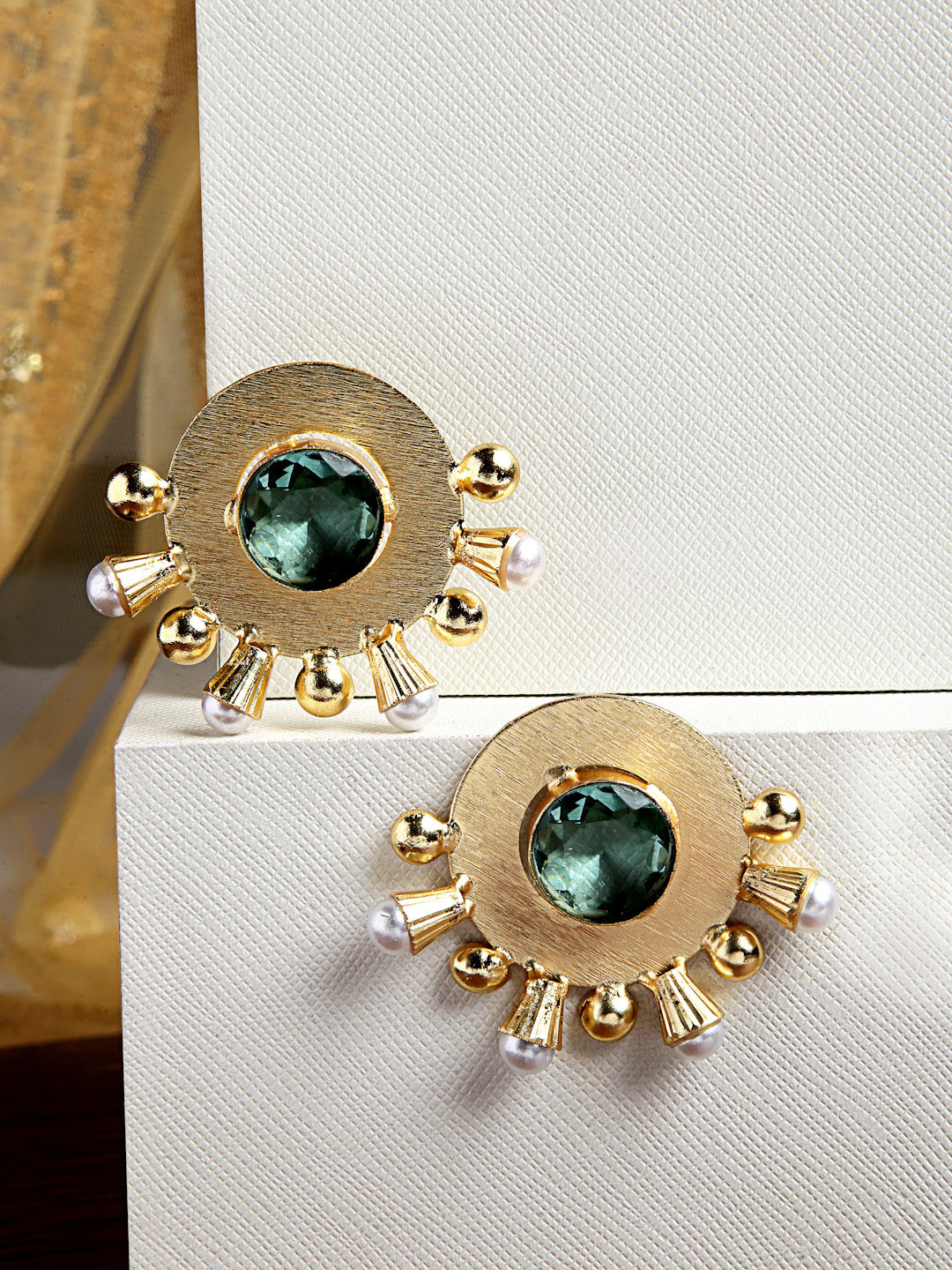 

PANASH Gold-Plated Circular Stud Earrings