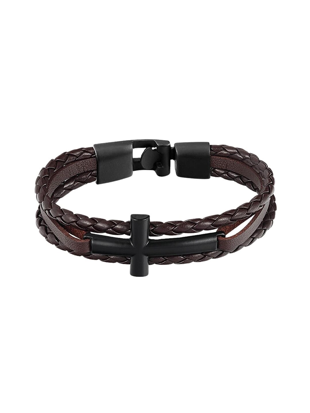 

Yellow Chimes Men Brown Multistrand Bracelet