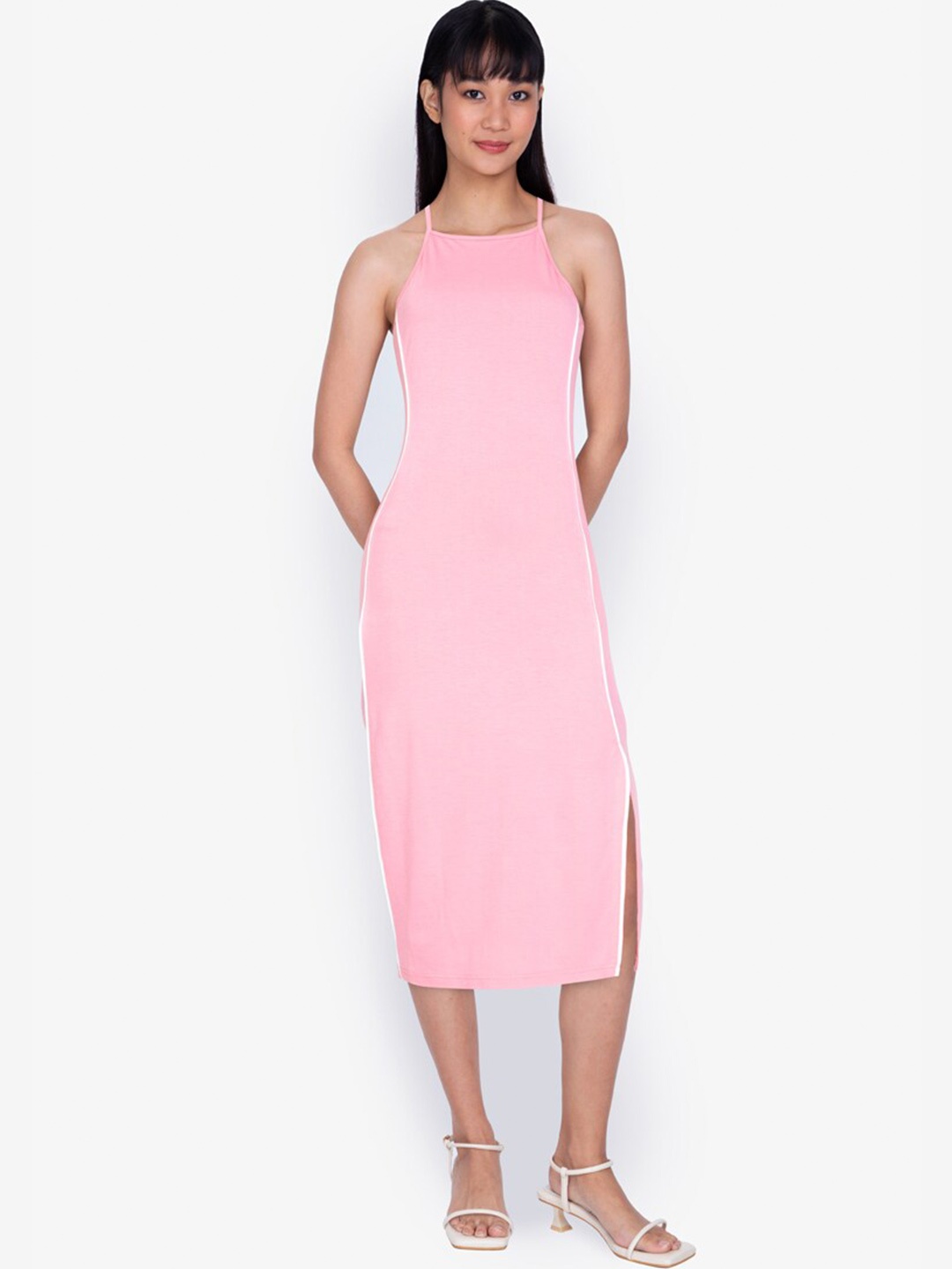 

ZALORA BASICS Pink Sheath Midi Dress