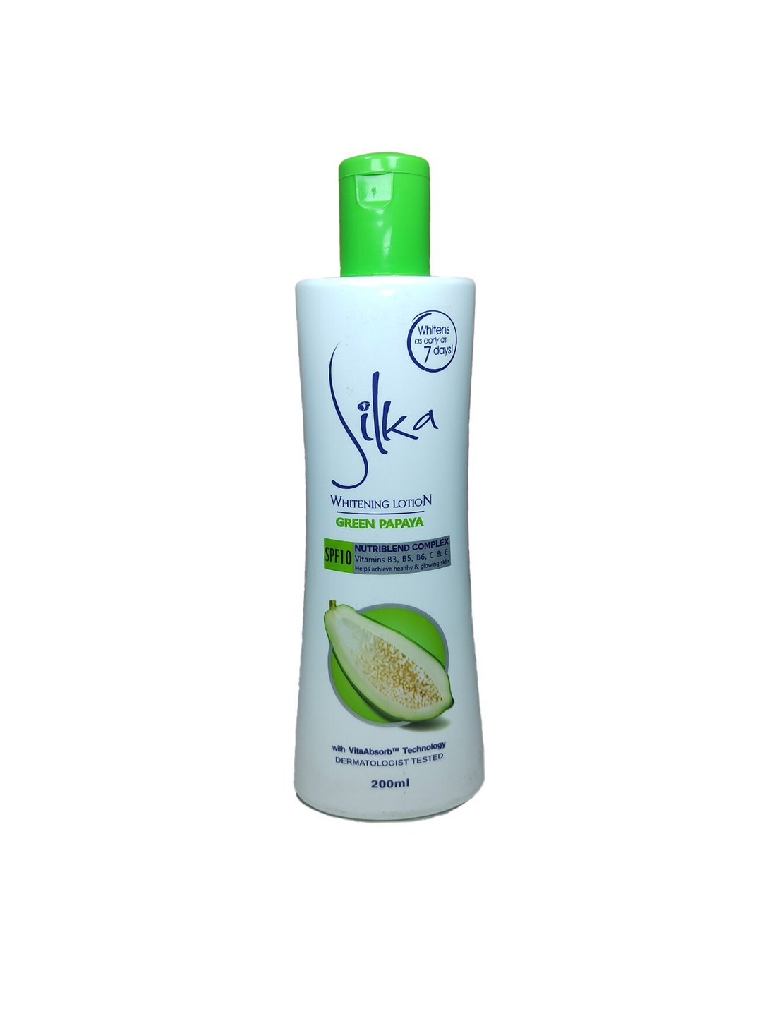

Silka Green Papaya Whitening Lotion-200ml, White