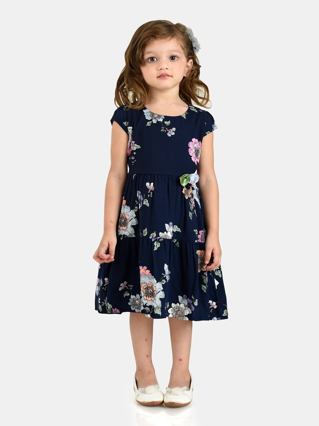 

Peppermint Navy Blue Floral Dress