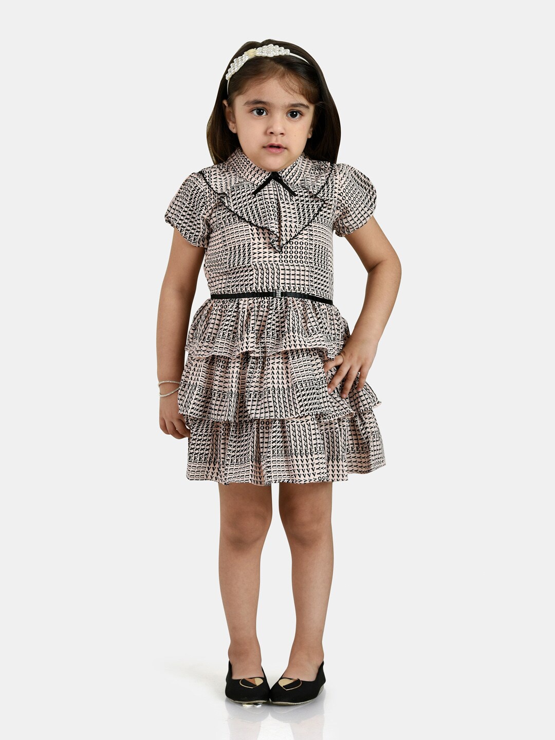 

Peppermint Peach-Coloured Checked Crepe Dress