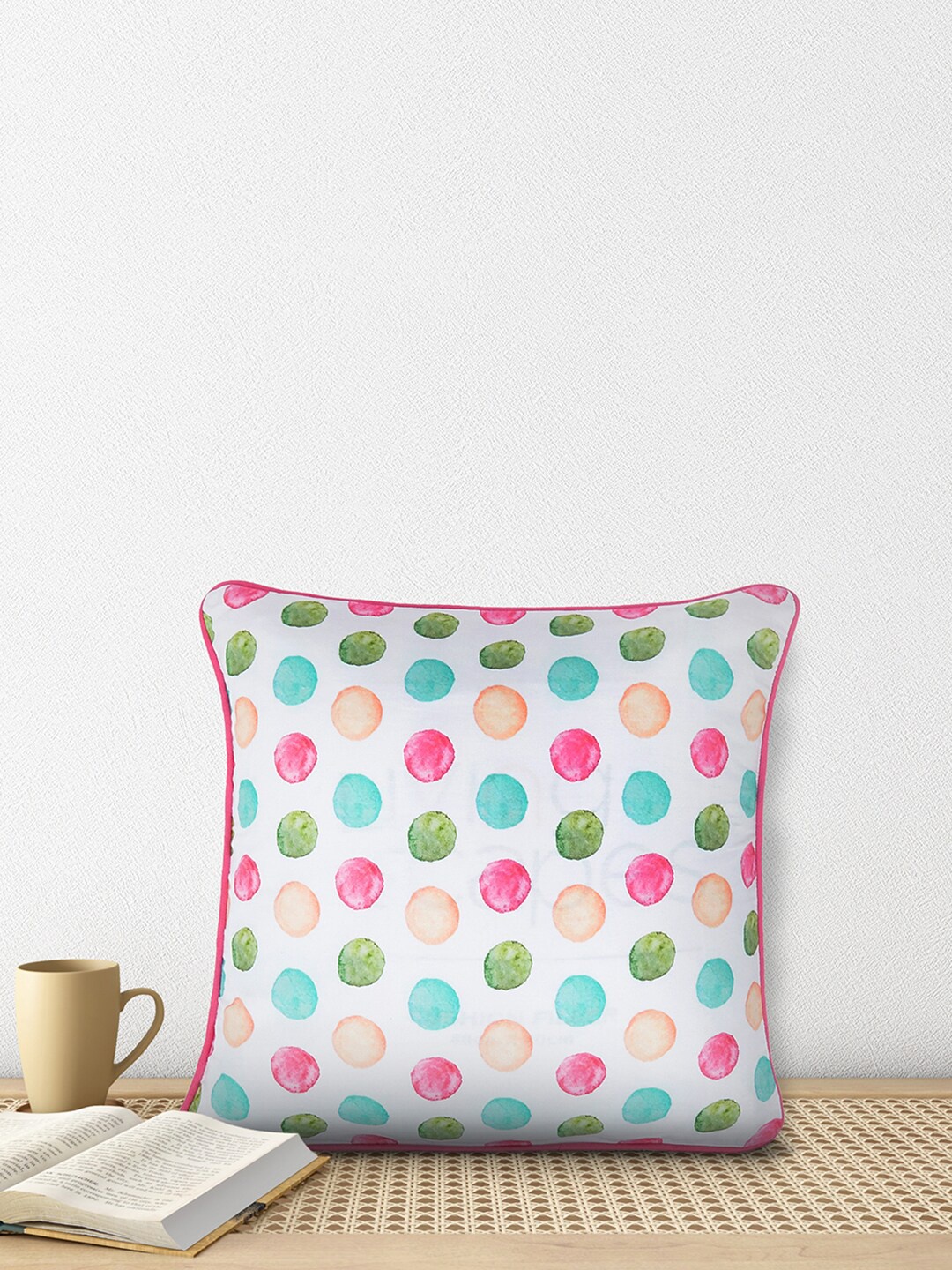 

Living scapes by Pantaloons Multicoloured Geometric Pure Cotton Square Cushion Covers, Multi