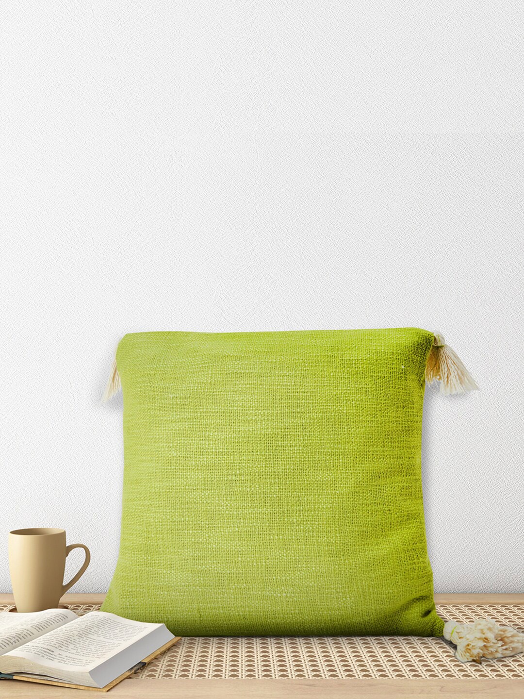 

Living scapes by Pantaloons Green Pure Cotton Square Cushion Cover