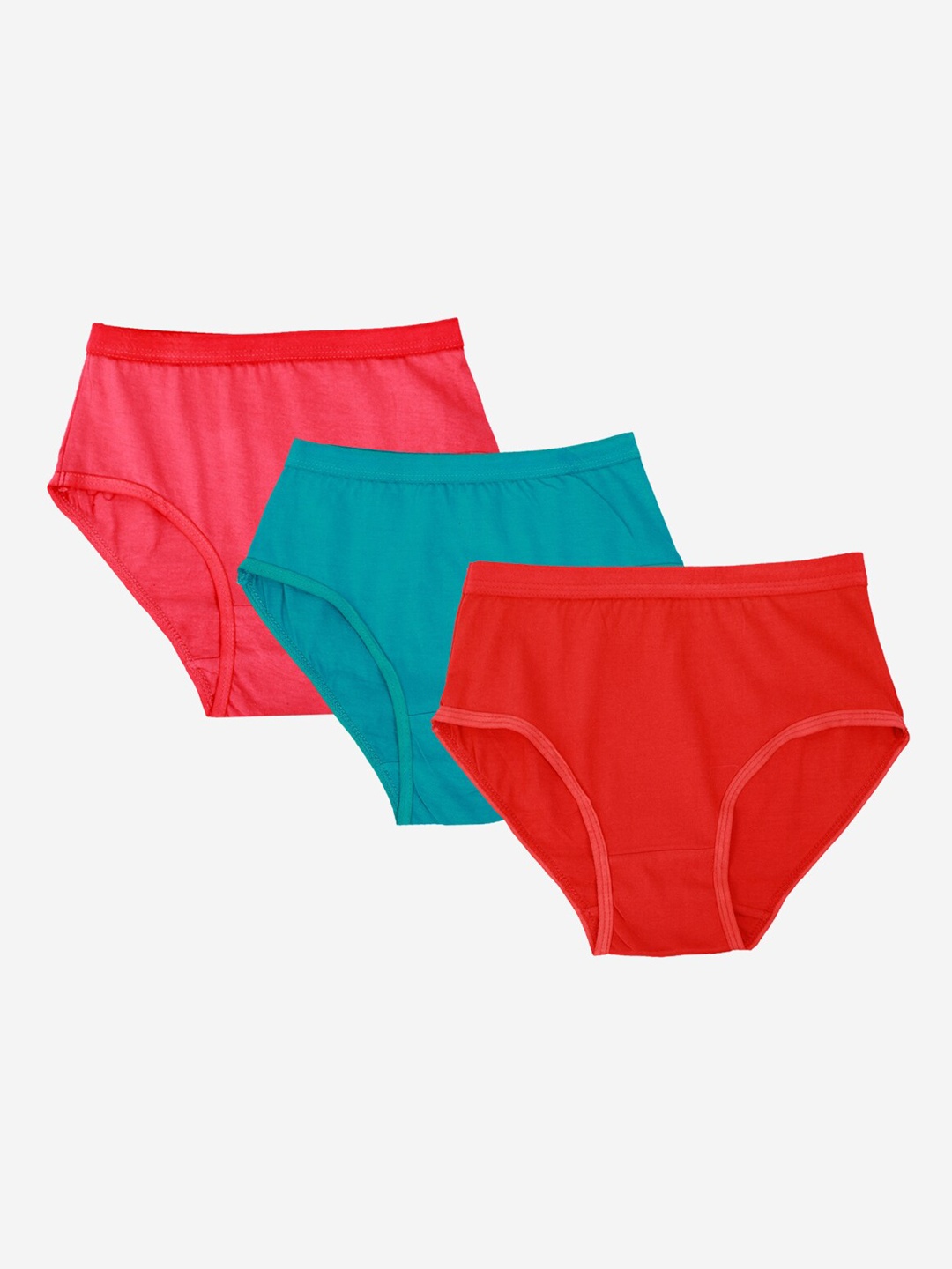 

YK Girls Pack Of 3 Assorted Cotton Basic Briefs